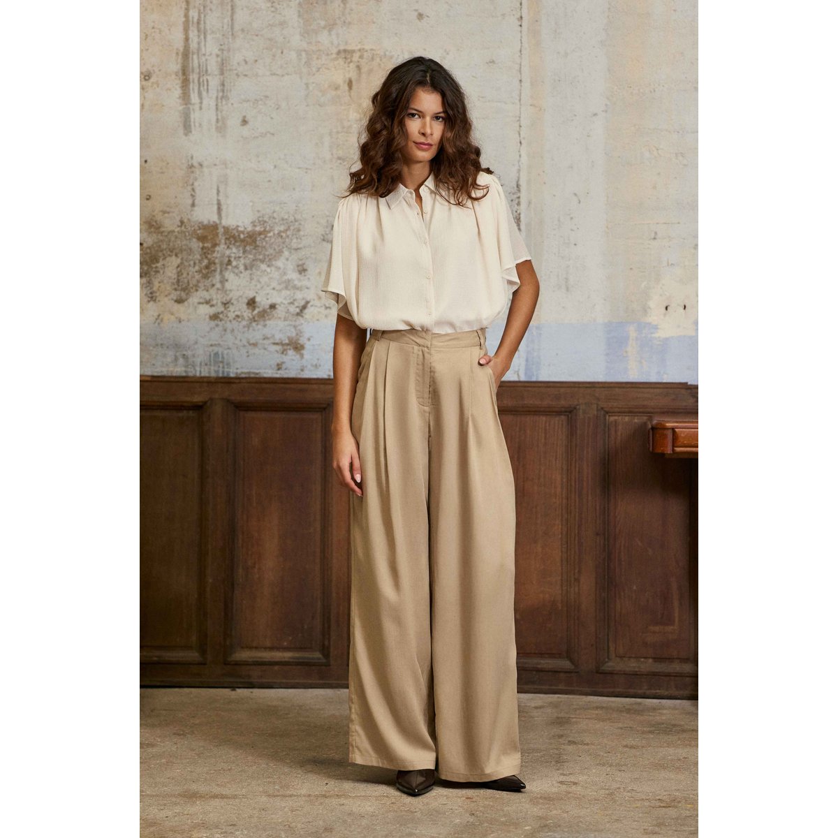 Pantalon loose uni PALINE 13-beige, LA PETITE ETOILE