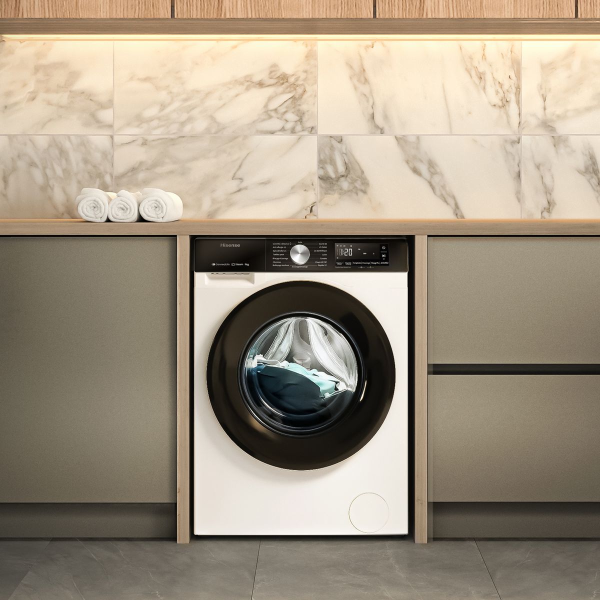 Lave linge hublot WF3S1043BW3 couleur unique, HISENSE