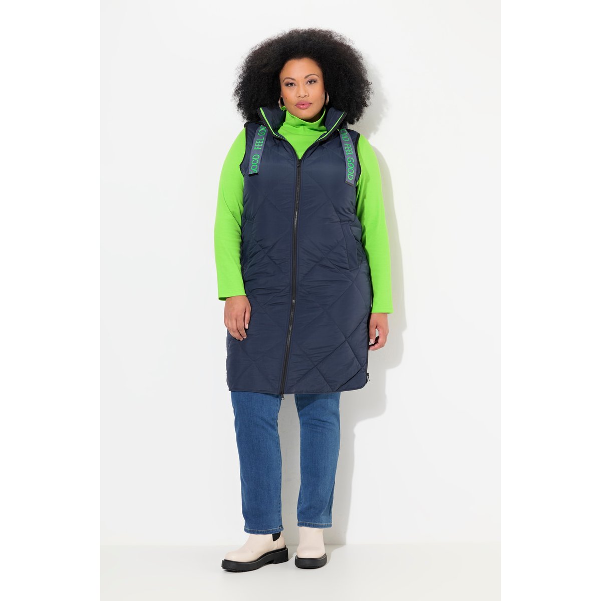 Gilet matelassé à capuche amovible marine, ULLA POPKEN