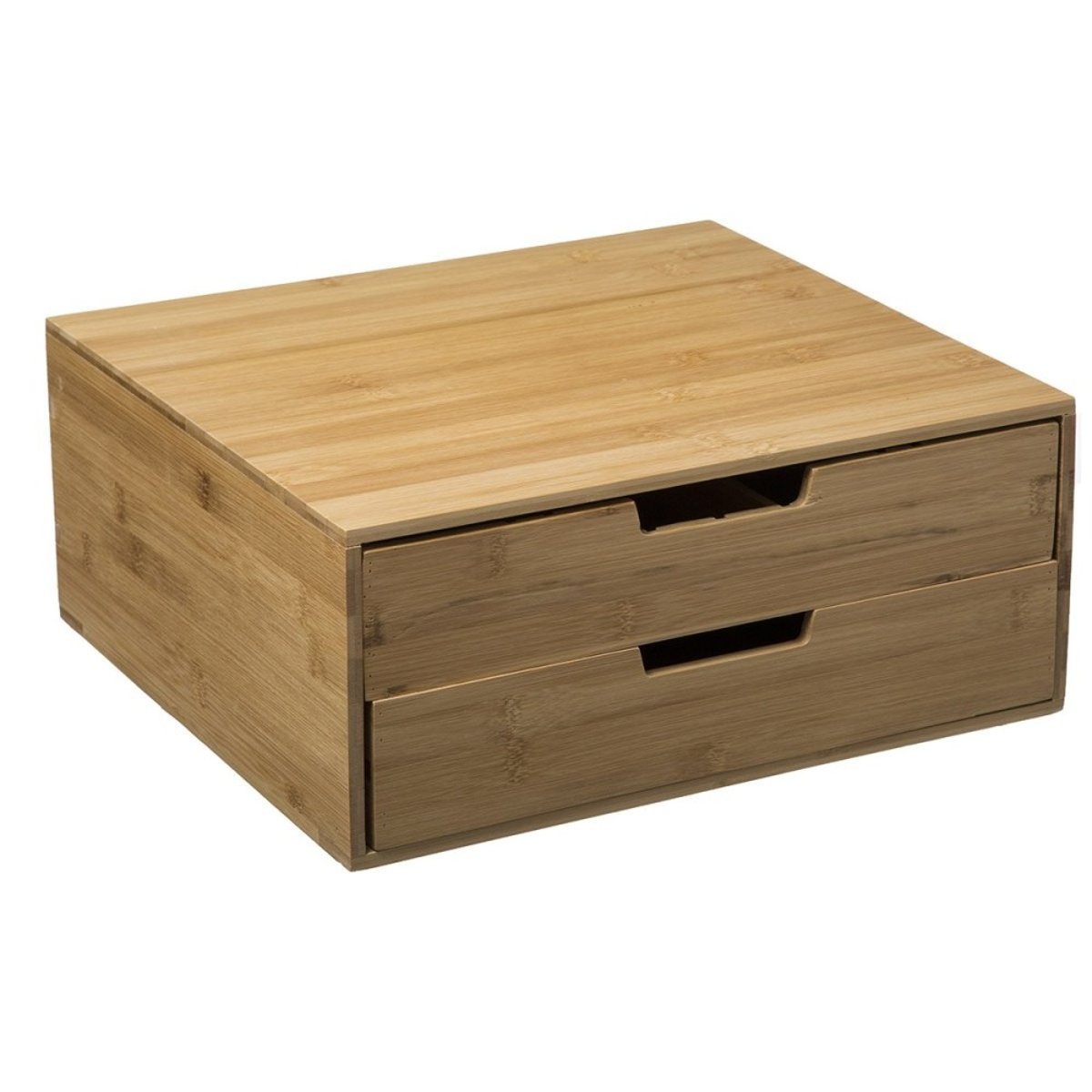 Porte Capsules 2 Tiroirs Bambou beige, ATMOSPHERA