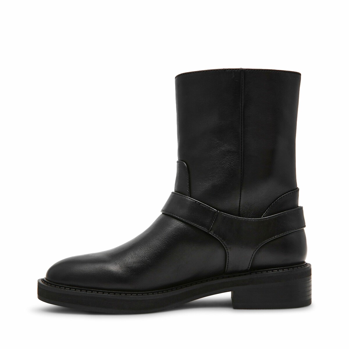 Loophole Flat Ankle Boots in Leather black, STEVE MADDEN