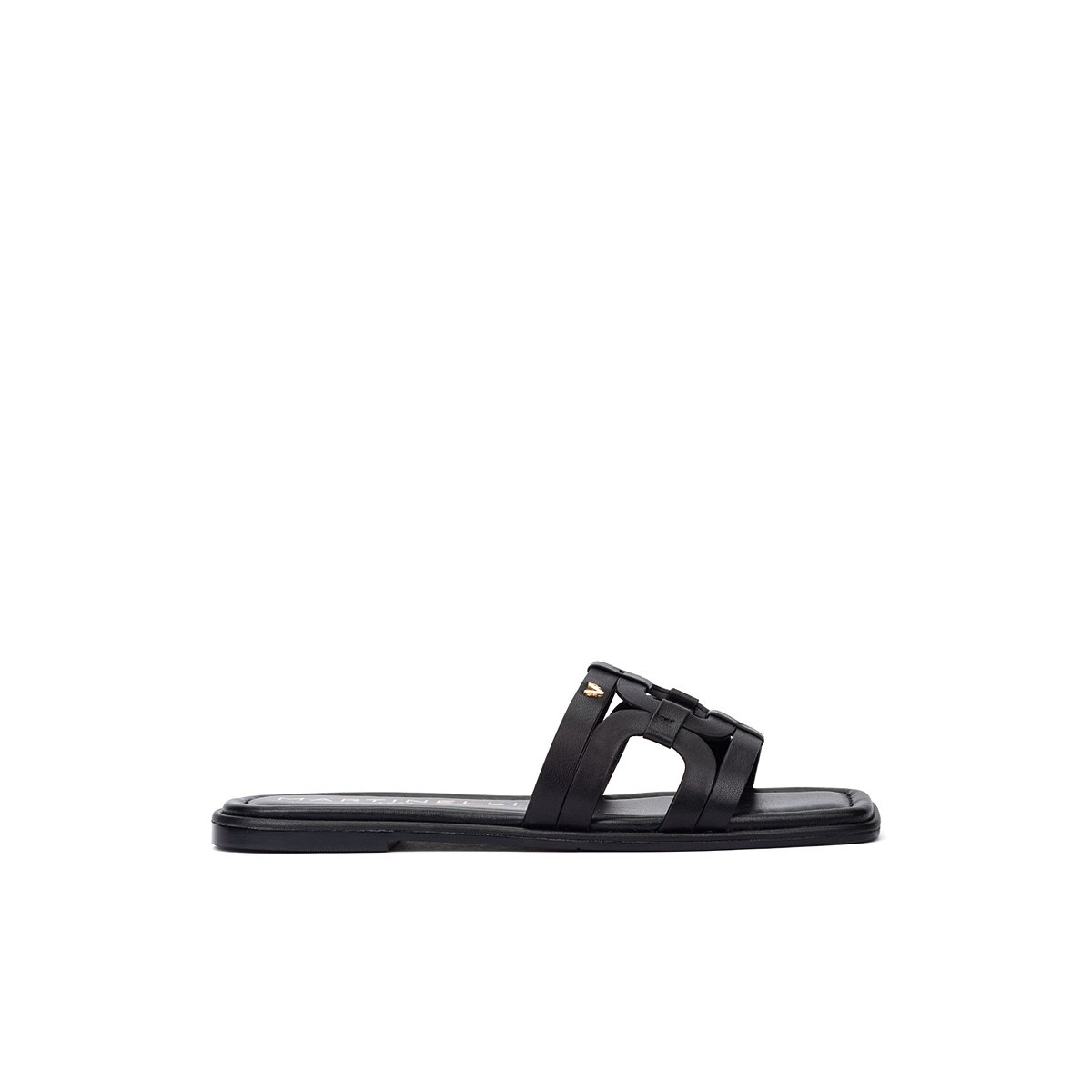 Sandales plates cuir Belisario black, MARTINELLI