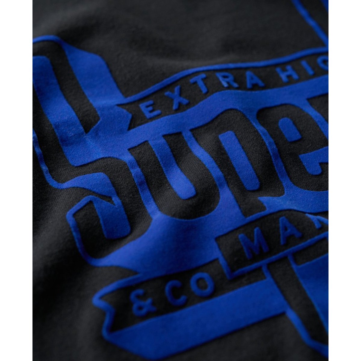 T-shirt à motif floqué délavé noir nero chiné, SUPERDRY