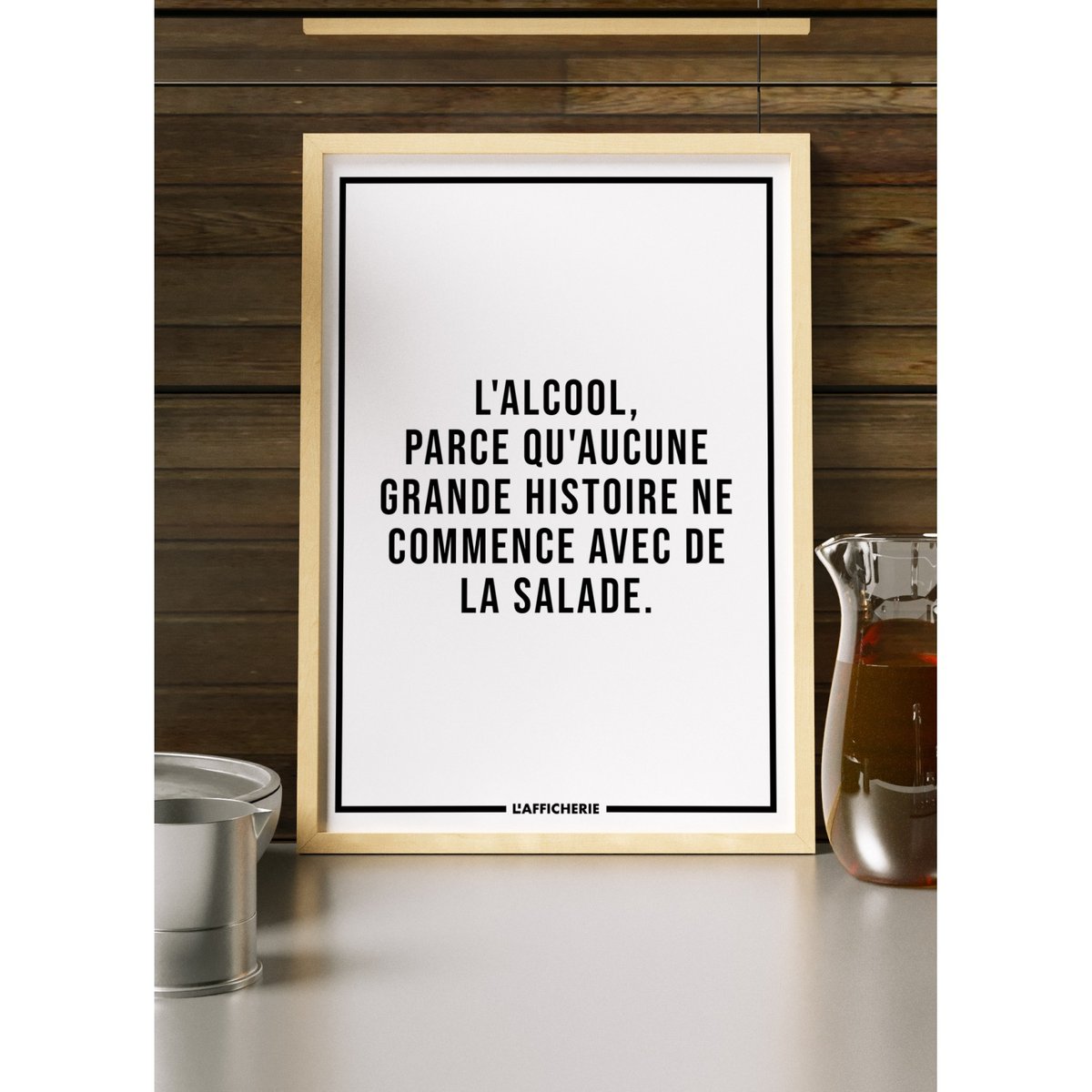 Affiche 'L'alcool...' blanc, L'AFFICHERIE