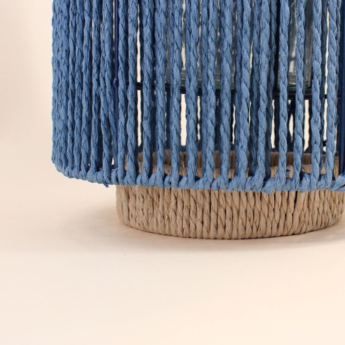 Lanterne en corde, 40cm bleu, ORNAMI