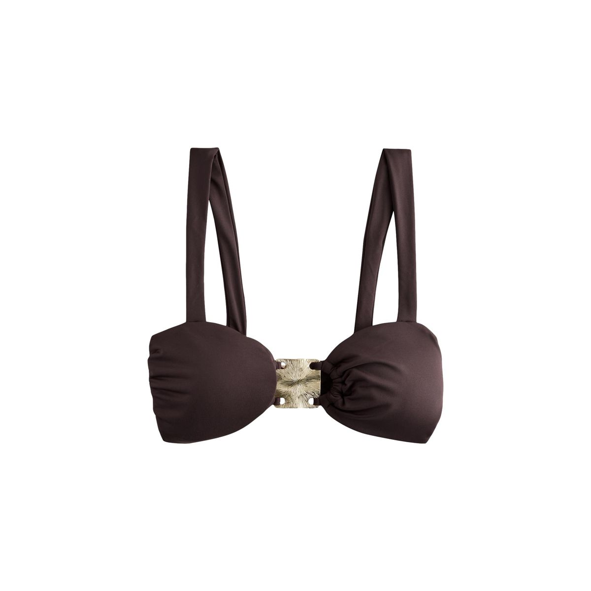 Haut de bikini court à larges bretelles marron chocolat, NEXT