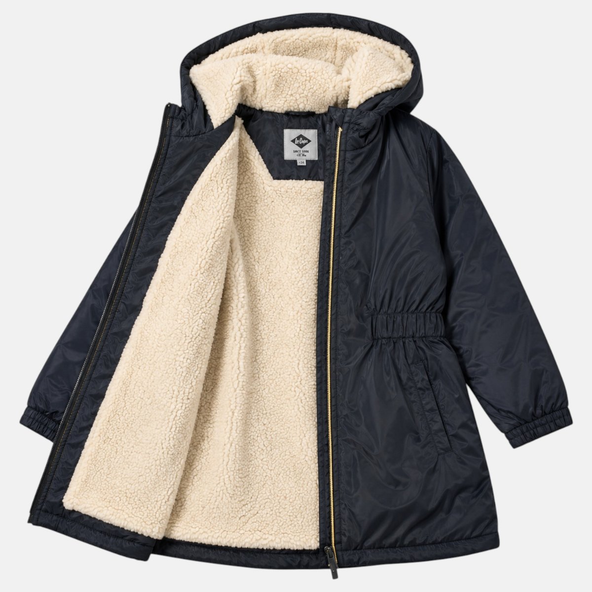 Parka zippée à capuche, coupe mi-longue et poches latérales BLIZZARD noir, LEE COOPER