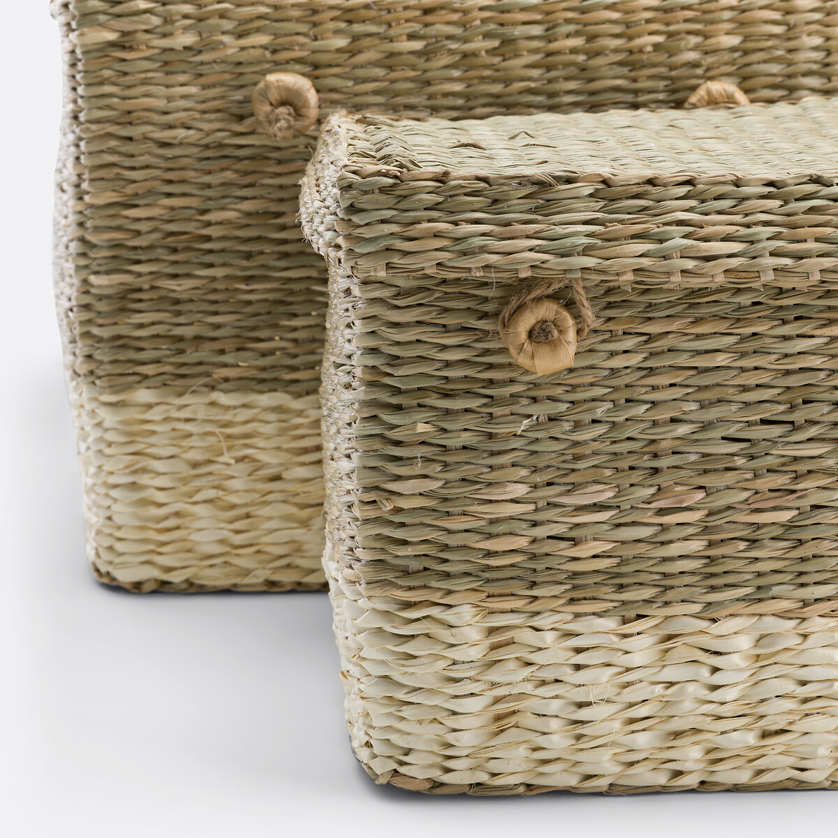 Set van 2 koffers in strogras, Fanero naturel, LA REDOUTE INTERIEURS