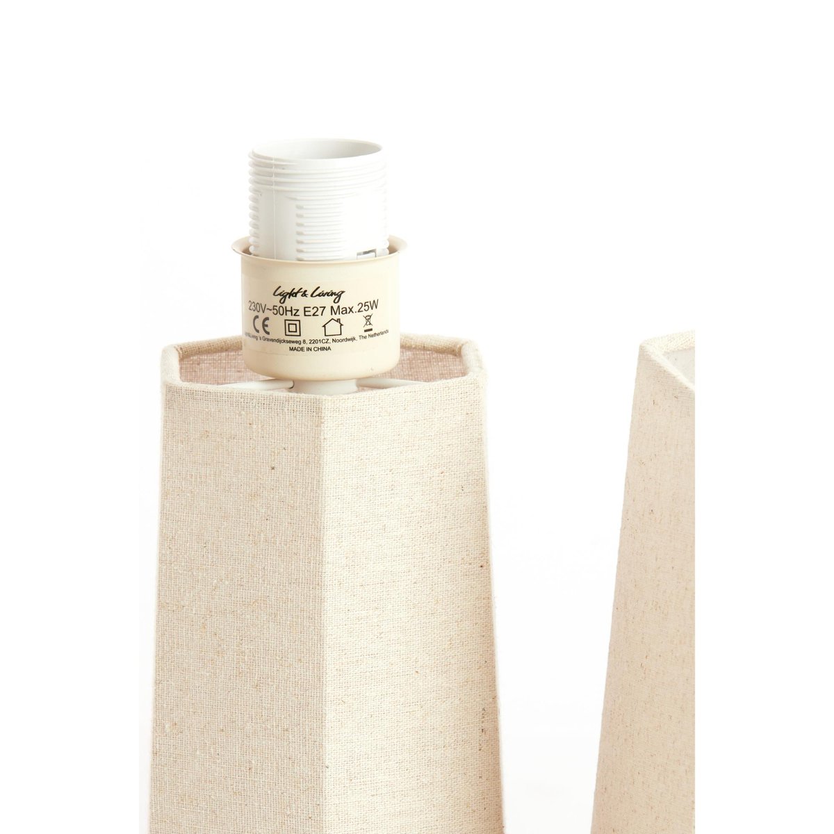 Lampe À Poser Textiles MUSABO naturel, LIGHT & LIVING