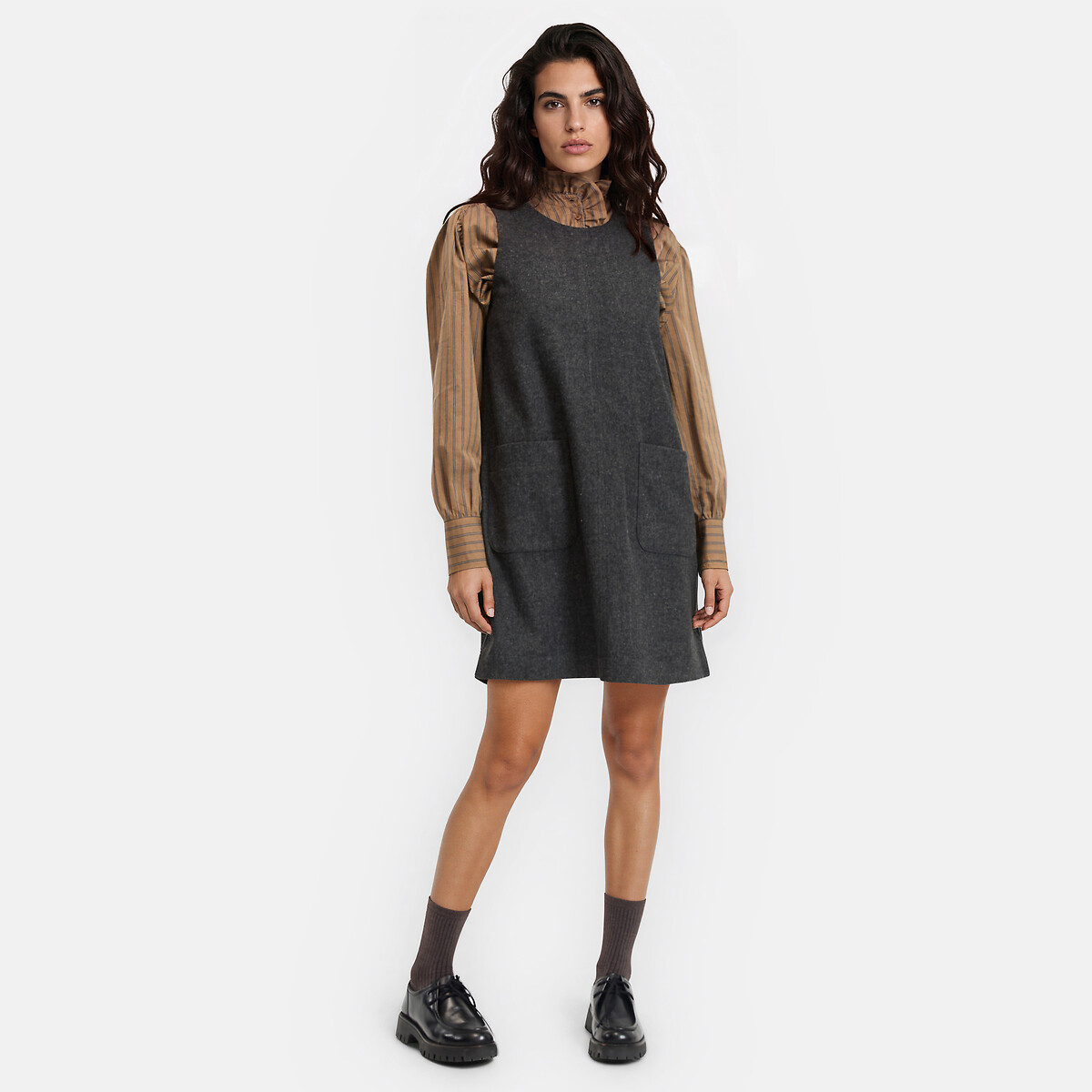 Robe sans manches, courte et droite gris anthracite, LA REDOUTE COLLECTIONS