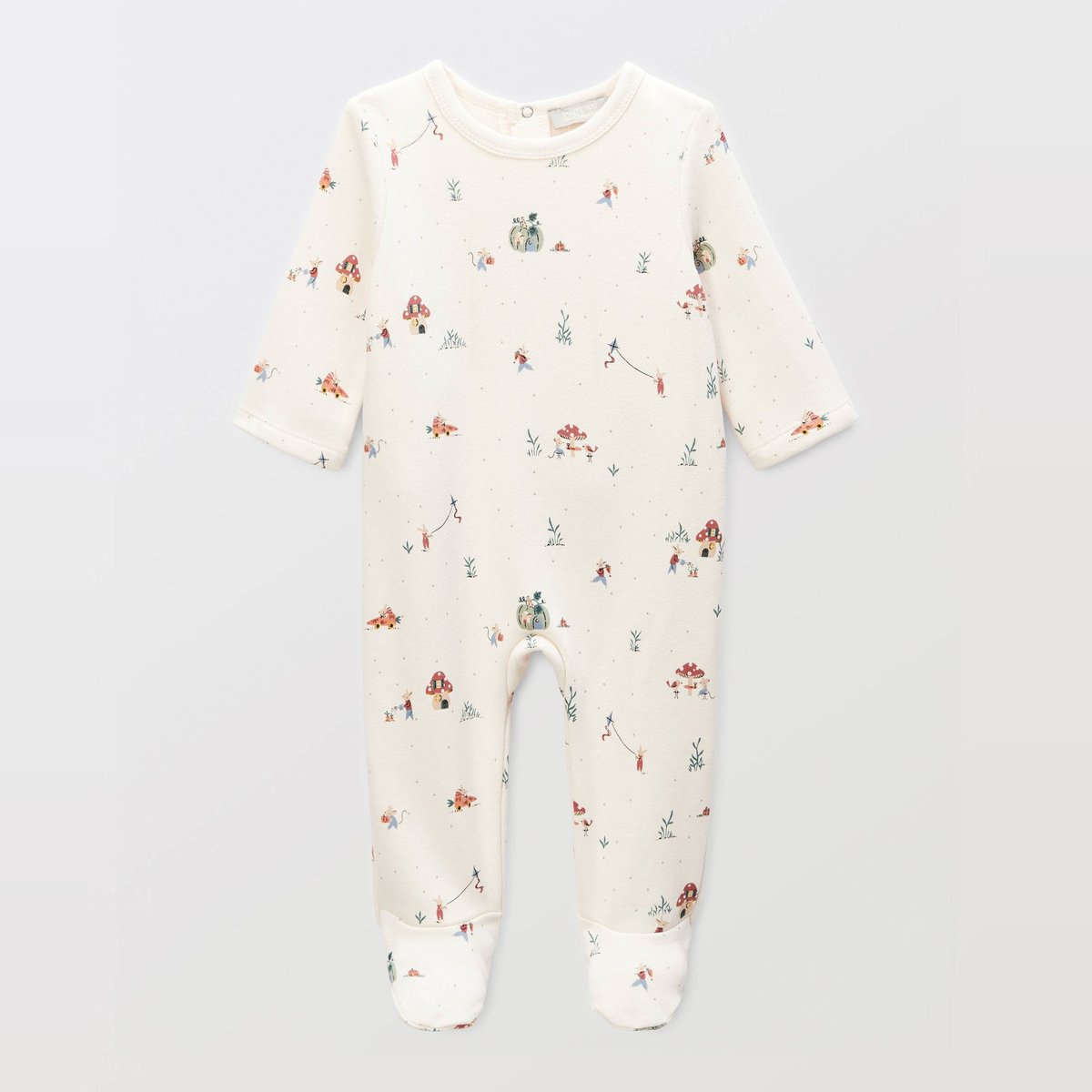 Dors-bien imprimé en molleton en coton BIO GOTS naturel, BOUT'CHOU