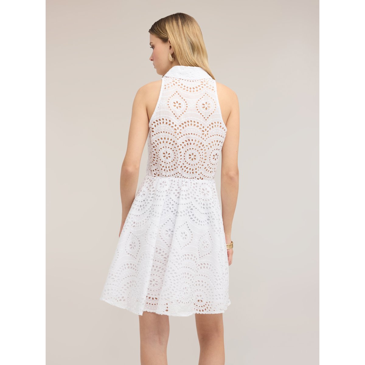 Robe chemise en broderie anglaise blanc, MOTIVI