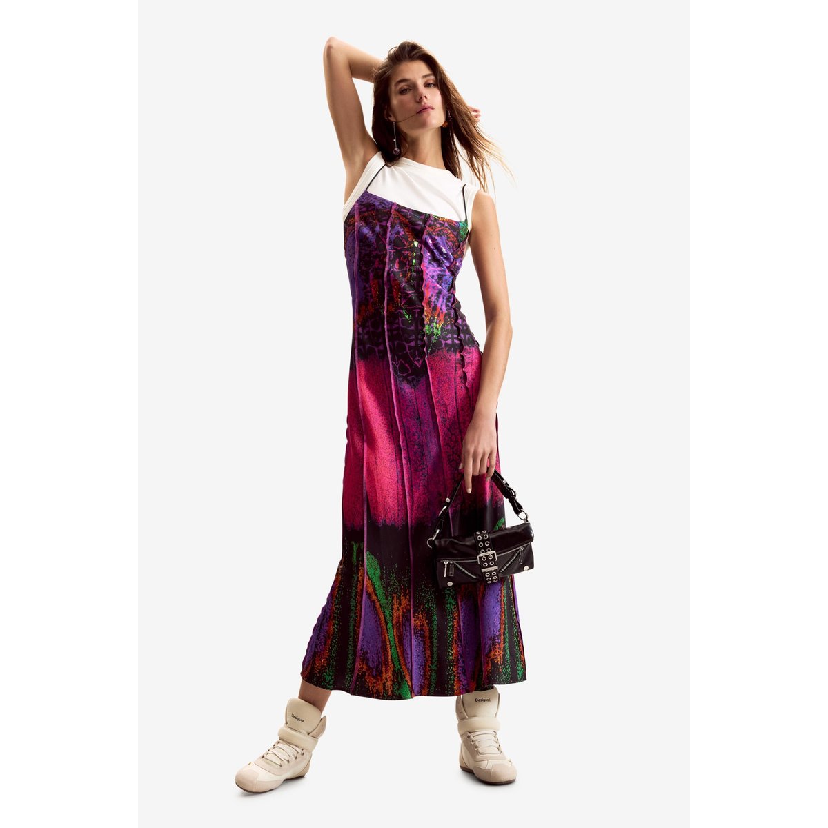 Robe combinée conçue par mr. christian lacroix rouge, DESIGUAL