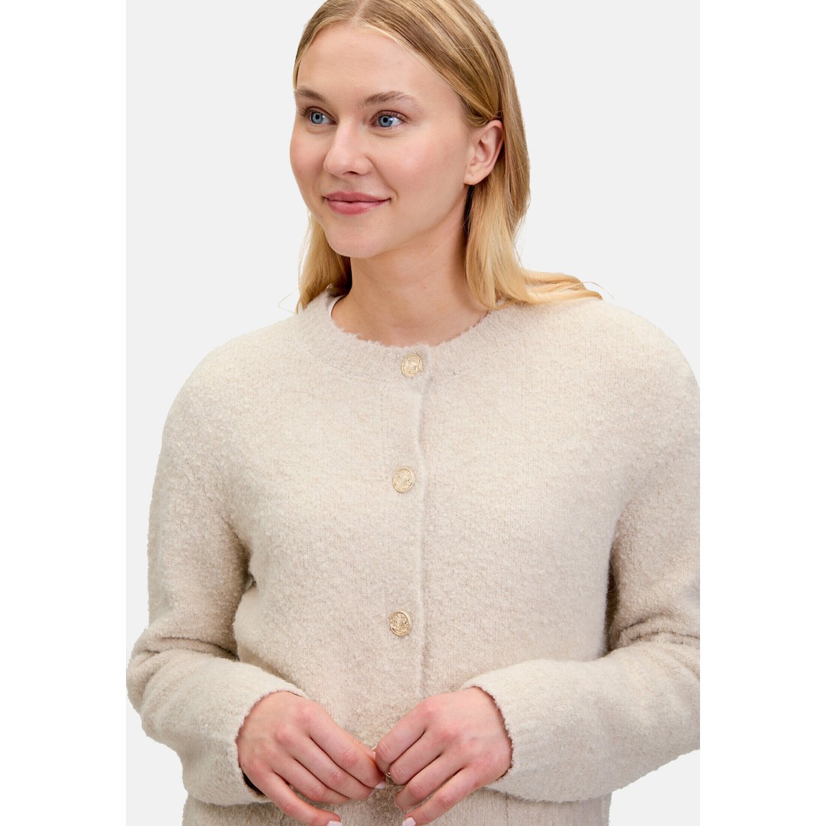 Cardigan en maille à patte de boutonnage pumice stone, CARTOON