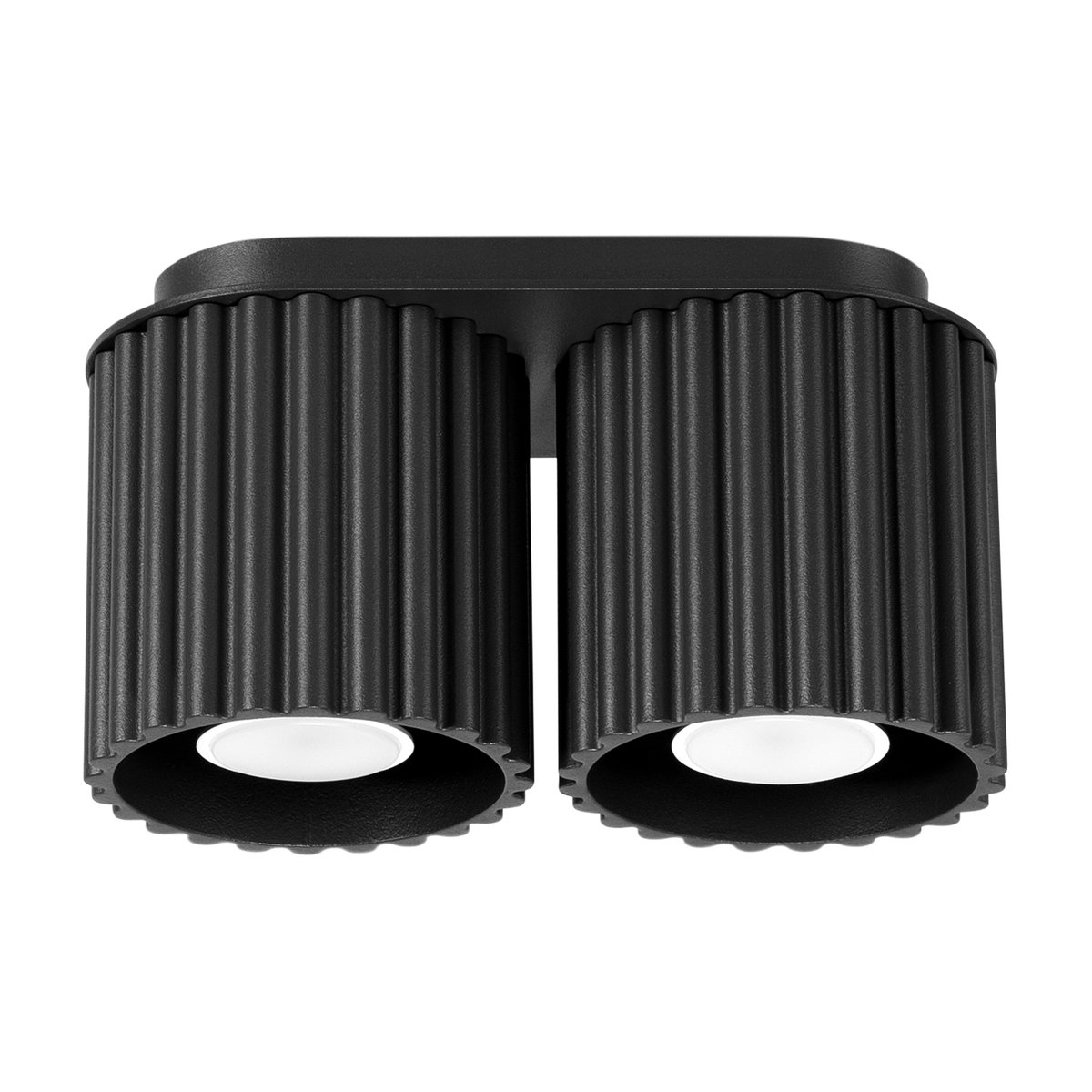 Plafonnier Aluminium Noir GU10 2 Aura noir, EDEN