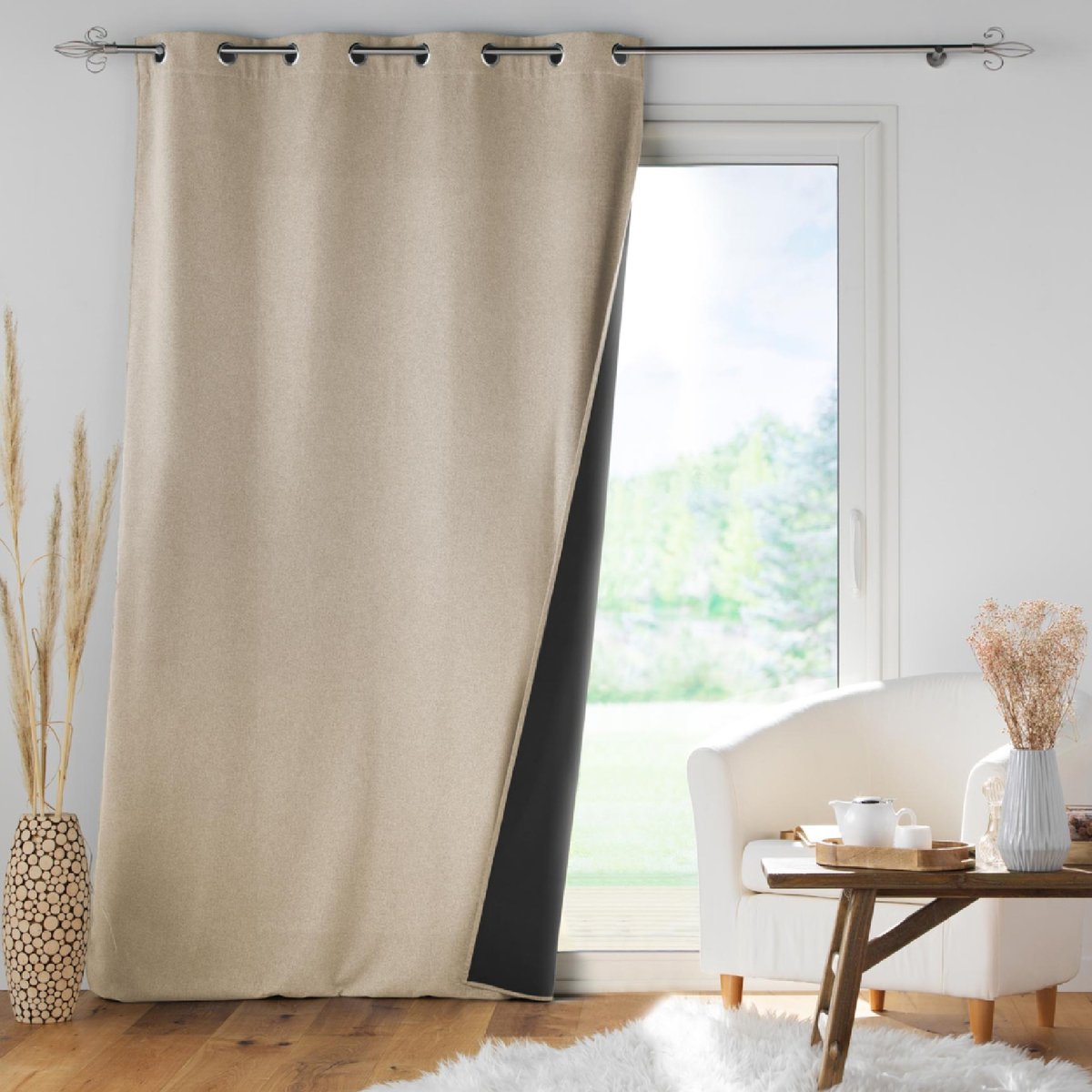 Rideau thermique Jupiter beige, DOUCEUR D'INTÉRIEUR