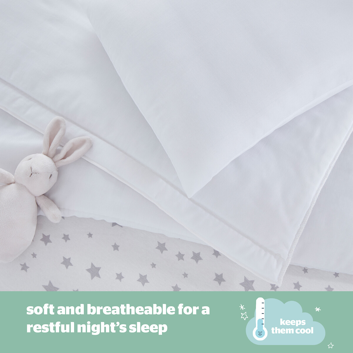 Safe Nights Toddler Bed Set - 4.5 Tog white, SILENTNIGHT