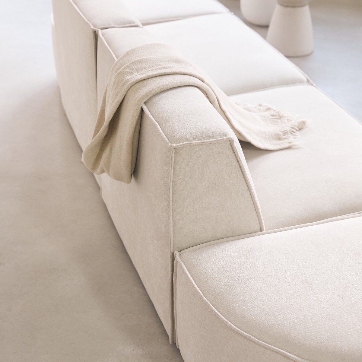 Chauffeuse en Tissu, DARIO beige, TIKAMOON