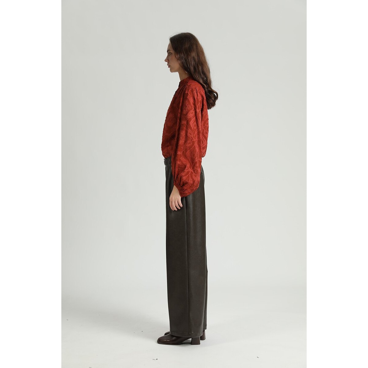 Pantaloni in similpelle marrone, SEE U SOON