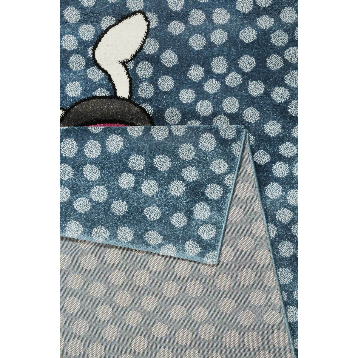 Tapis enfant motif lapin , RAINBOW RABBIT bleu, SIGIKID