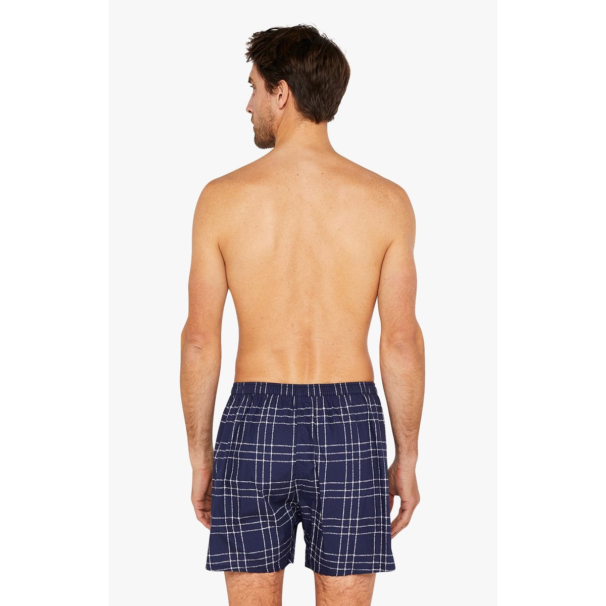 Caleçon classique en coton, imprimé Lewis marine, ARTHUR