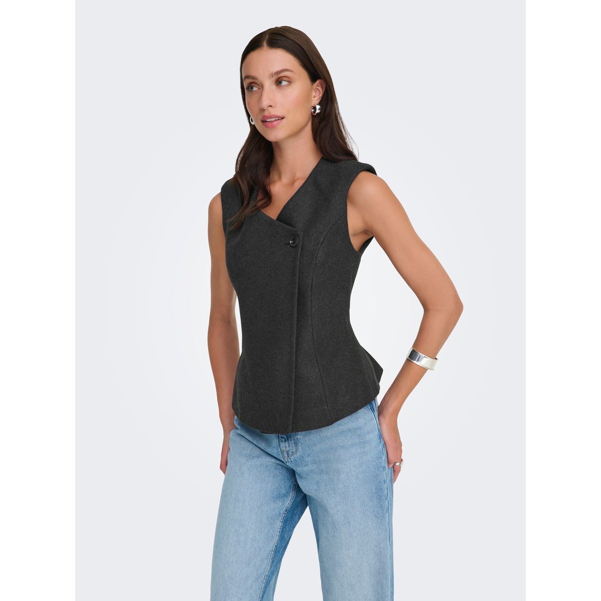 Gilet dark grey melange, ONLY