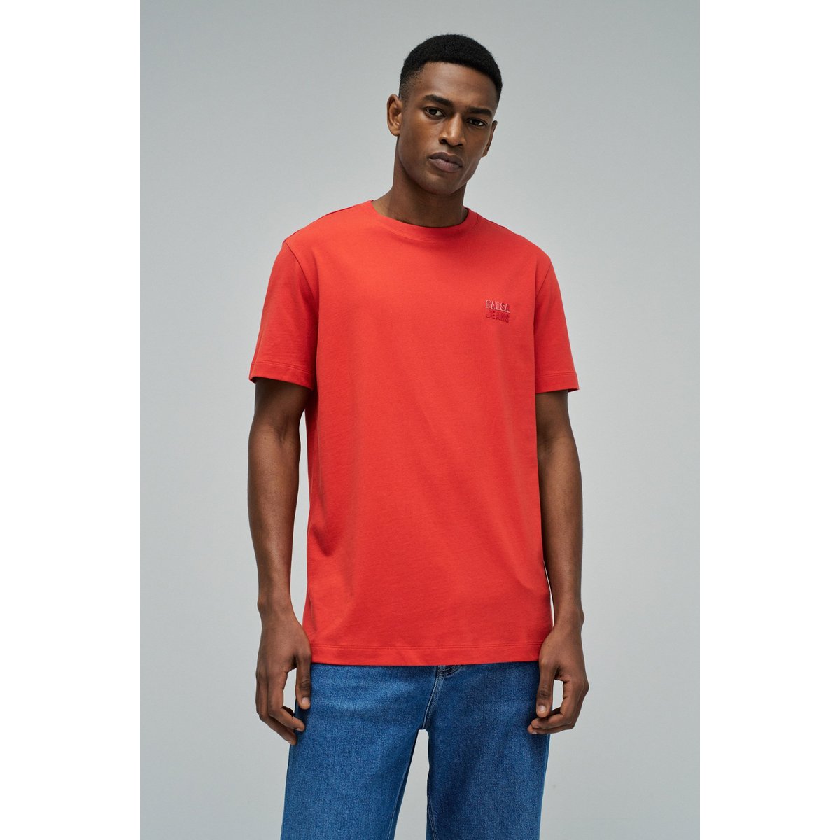 T-SHIRT AVEC BRANDING rouge, SALSA JEANS