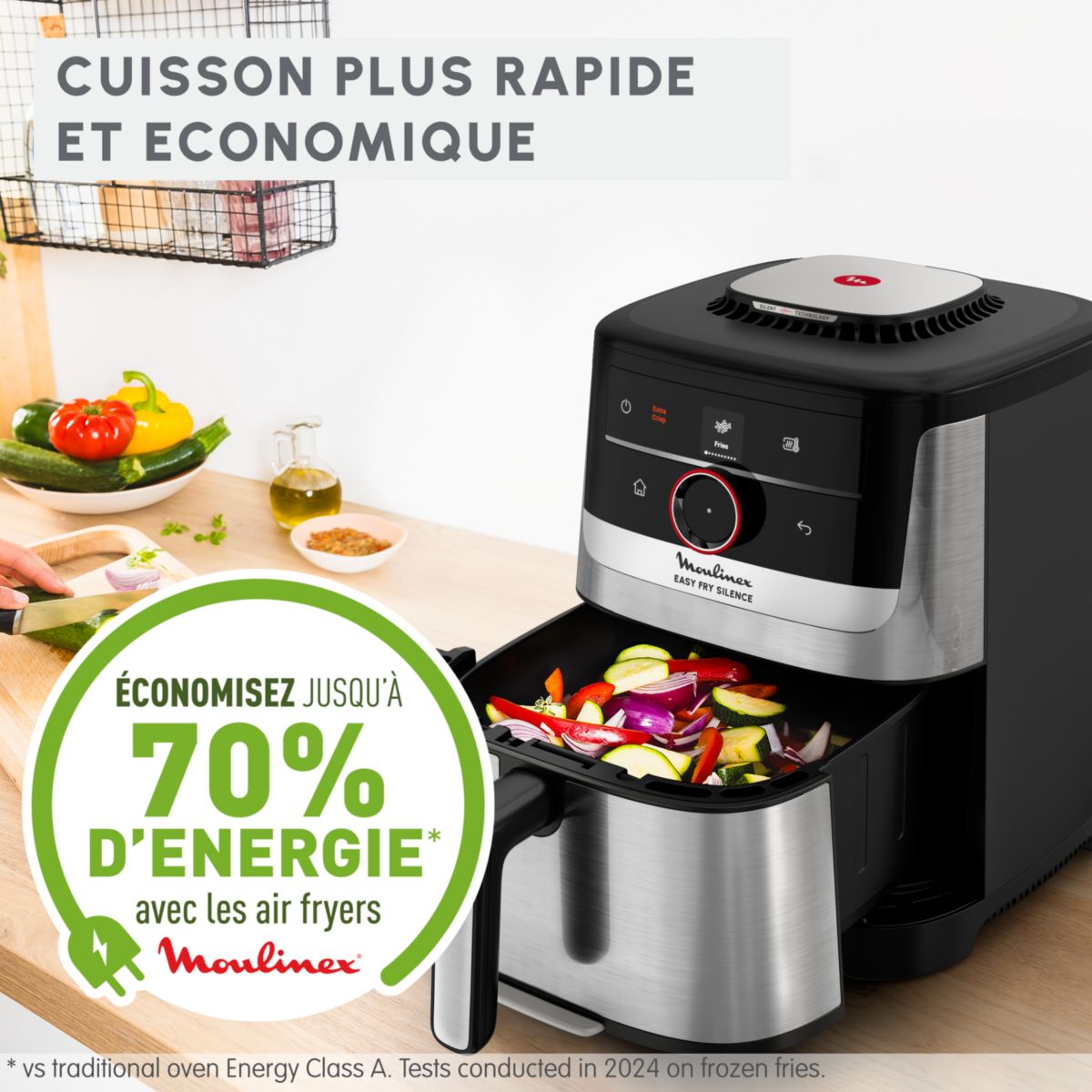 Friteuse sans huile Easy Fry Silence Smart 5L EZ572DF0 couleur unique, MOULINEX