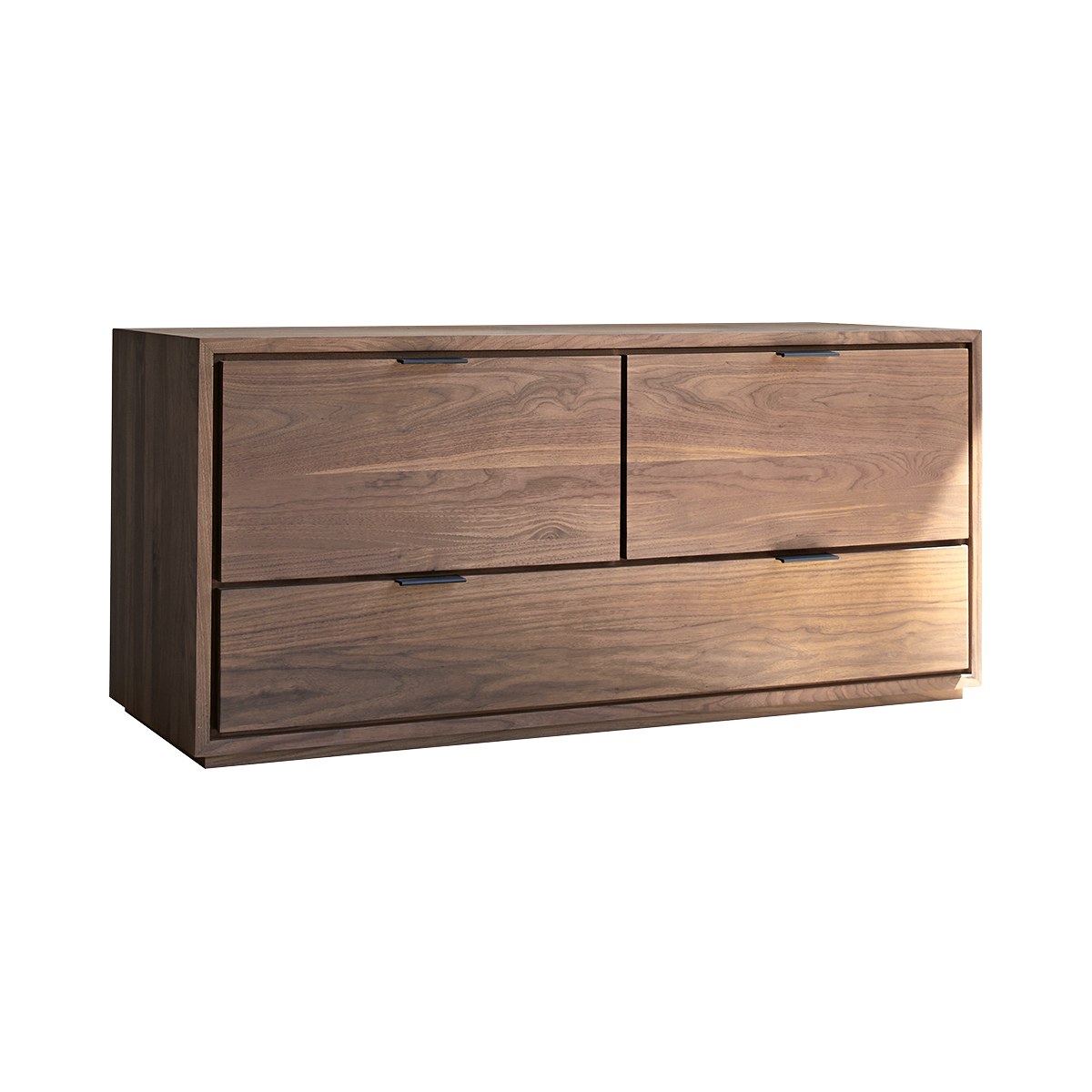 Meuble Hi-FI, TV en Noyer massif, SENSON marron foncé, TIKAMOON