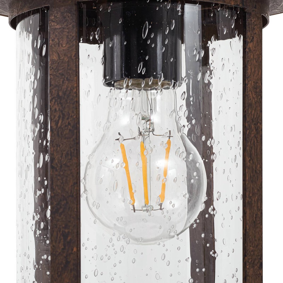 Luminaire extérieur en aluminium antique rouille, transparent, LINDBY