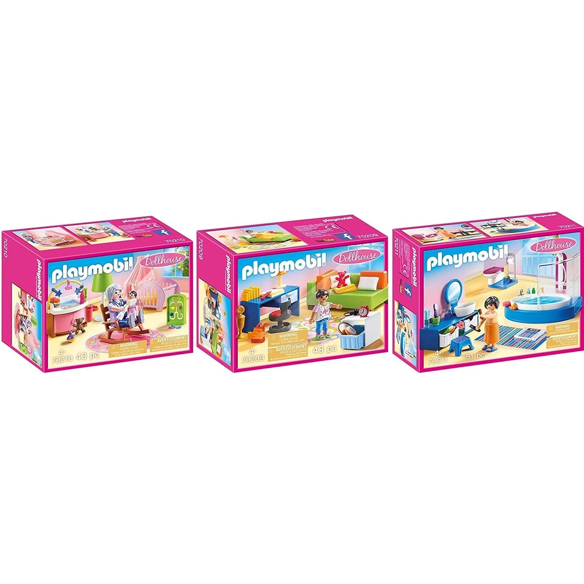 Dollhouse – 70209+70210+70211 multicolore, PLAYMOBIL