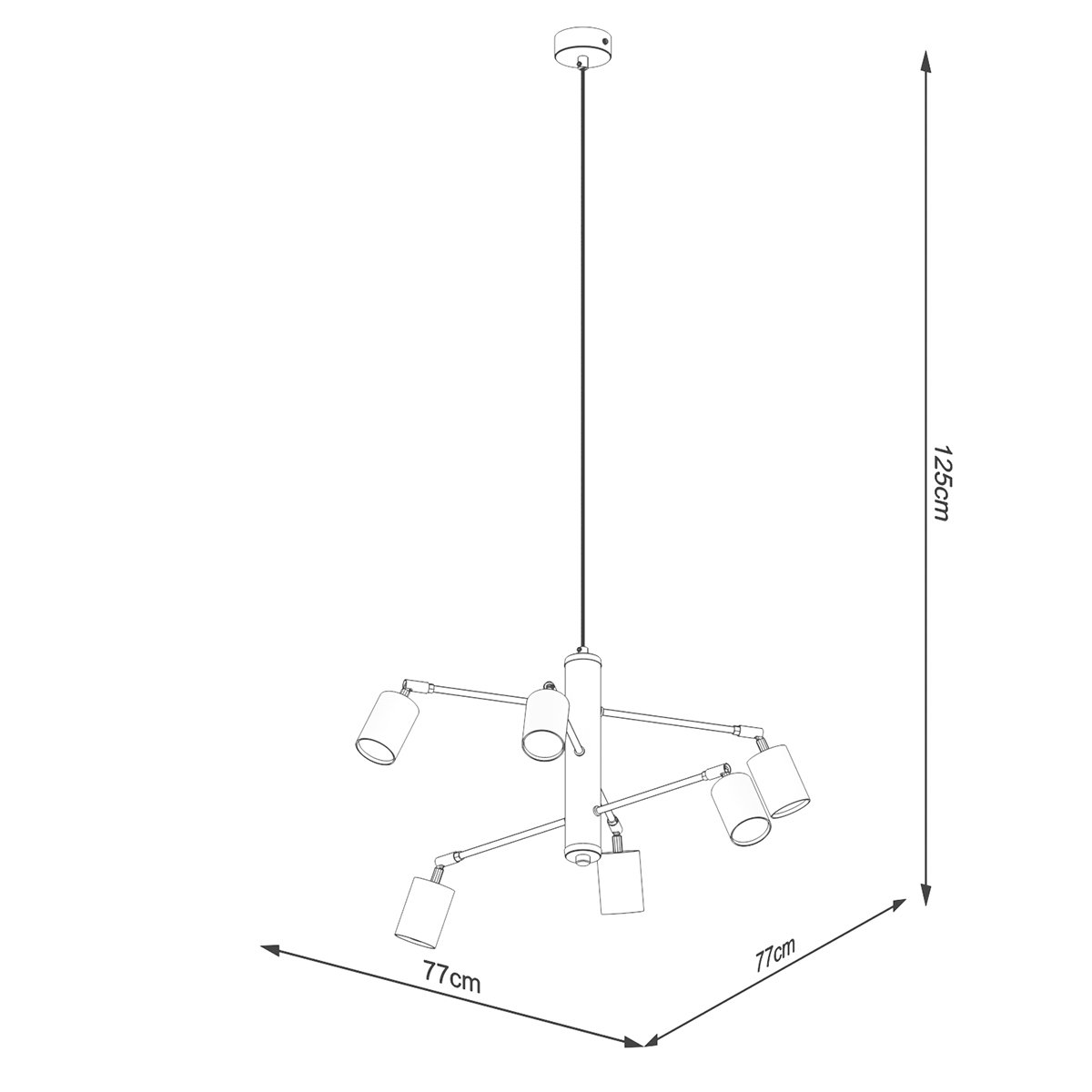 Suspension Acier Blanc GU10 6 Lemmi blanc, EDEN