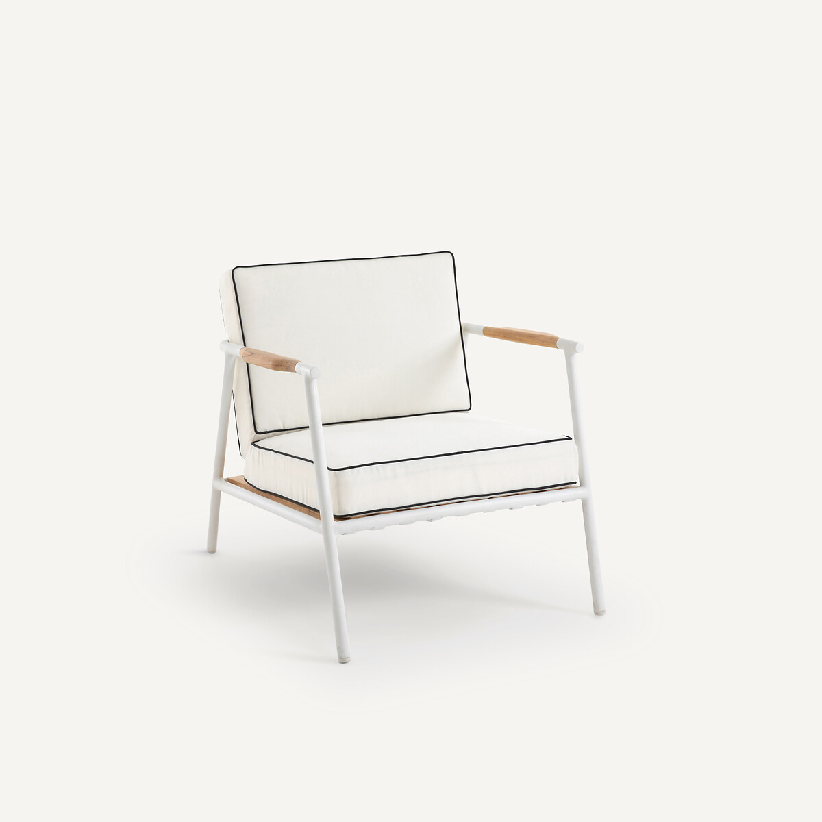 Fauteuil de jardin aluminium et teck, Isabbo blanc, AM.PM