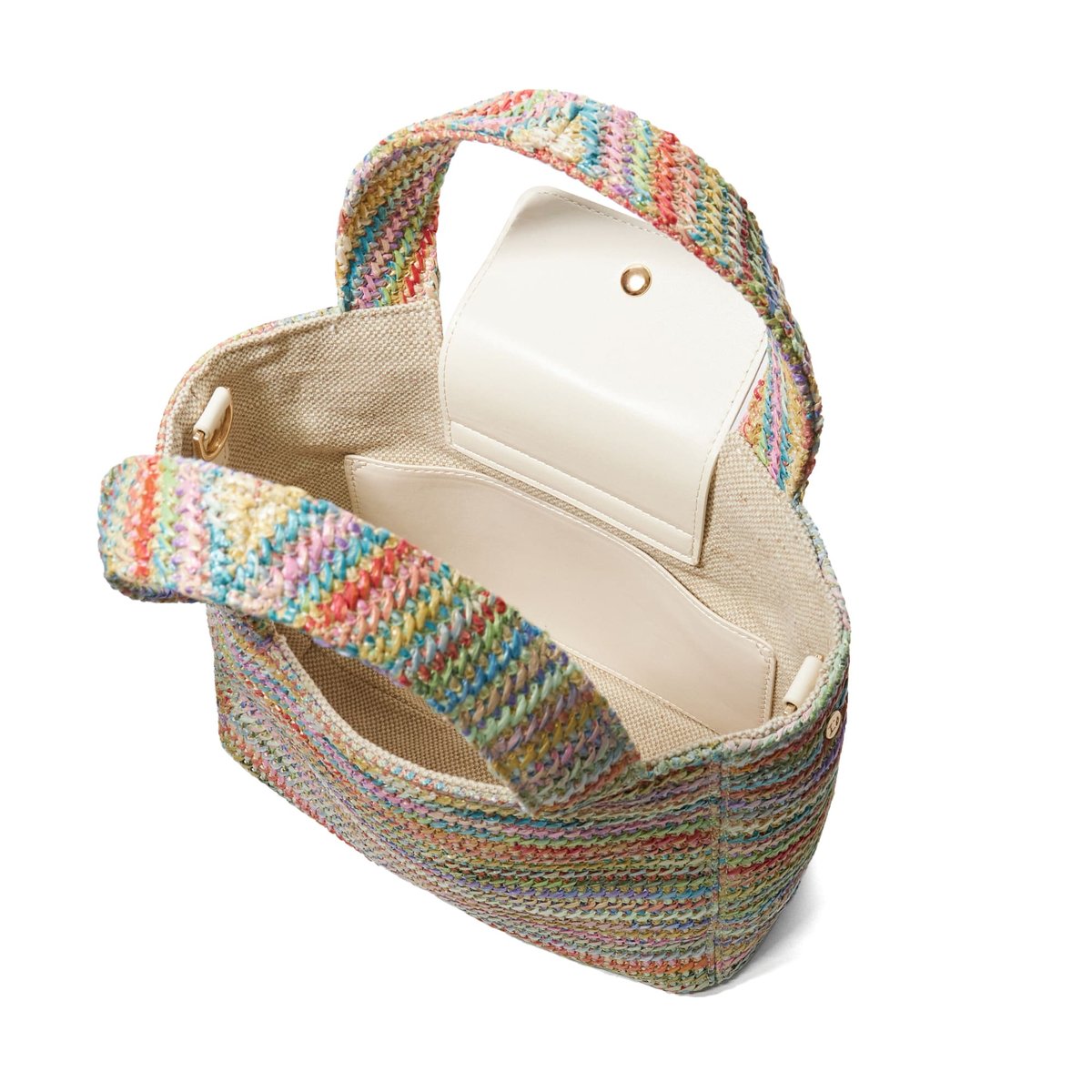 Petit sac à main - DRIOS multi-pastel raffia, DUNE LONDON