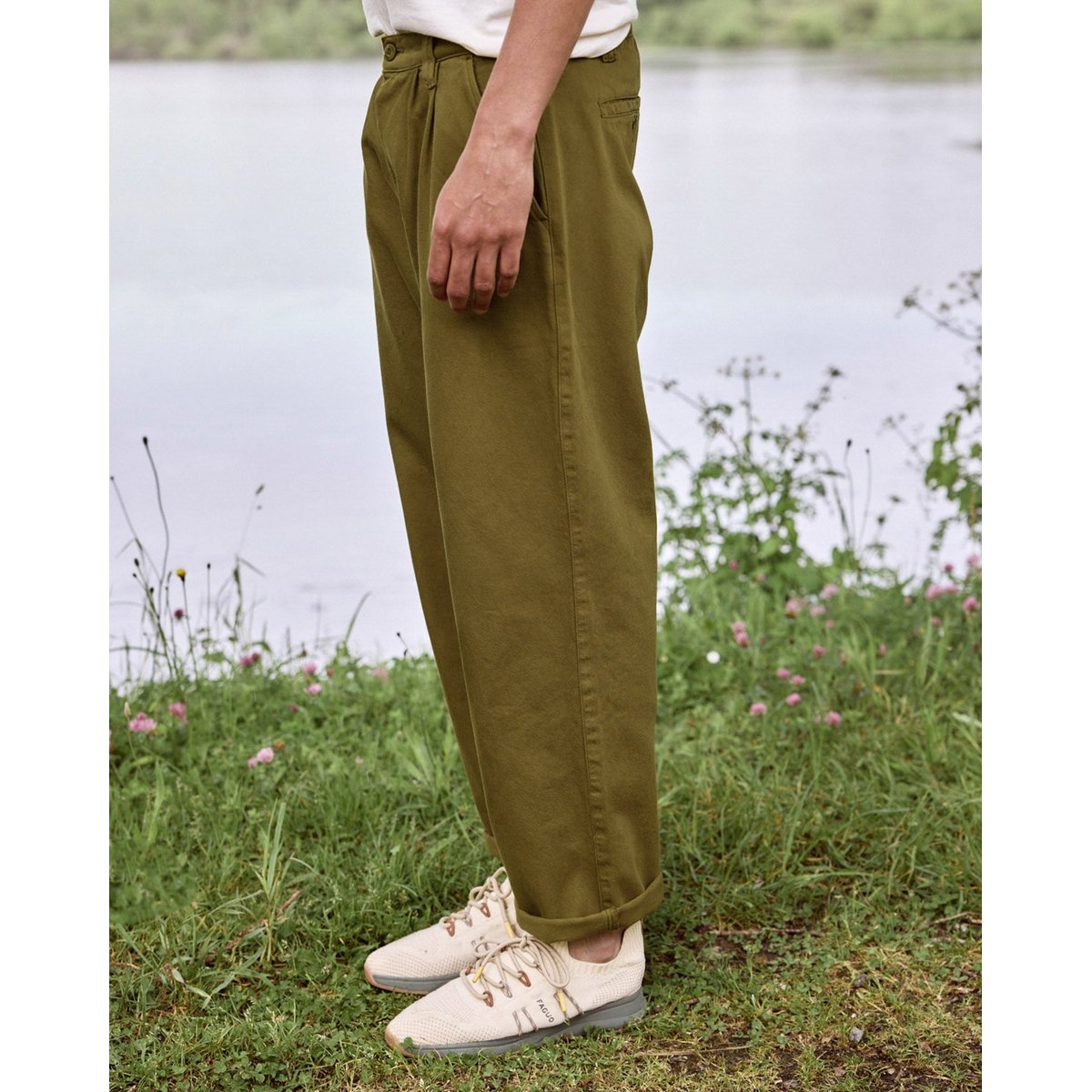 Chino LANDAIS kaki foncé, FAGUO