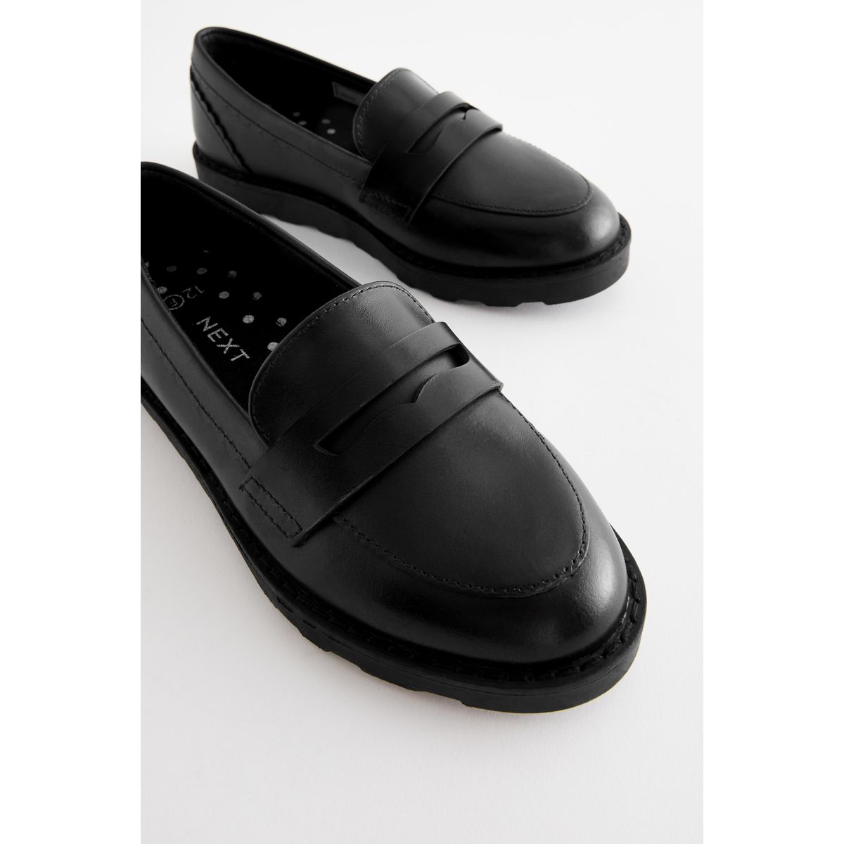 Mocassins d'école noir mat, NEXT