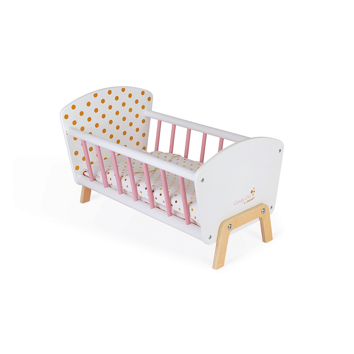 Lit Poupée Candy Chic En Bois Jo5889 blanc, JANOD