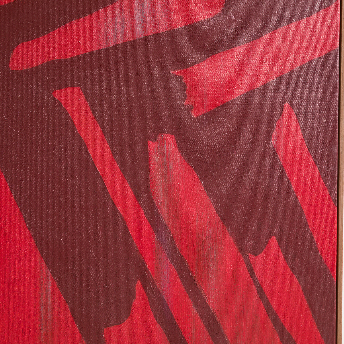 Ensemble de 3 tableaux, peints à la main, Palim rouge, AM.PM