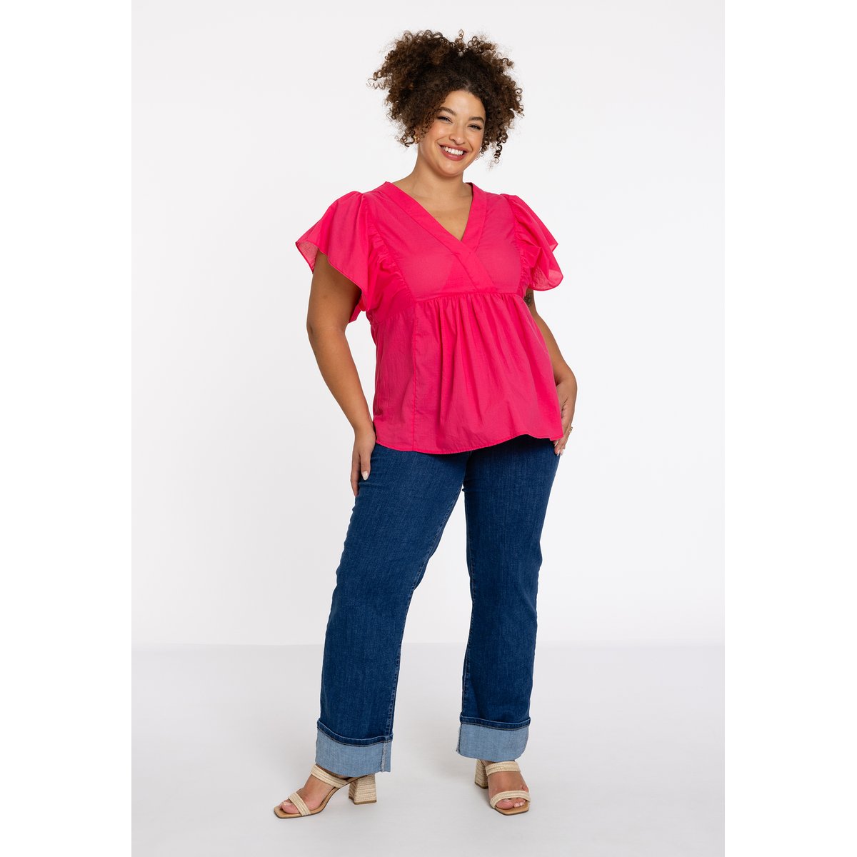 Tunique v-cou rose, YOEK