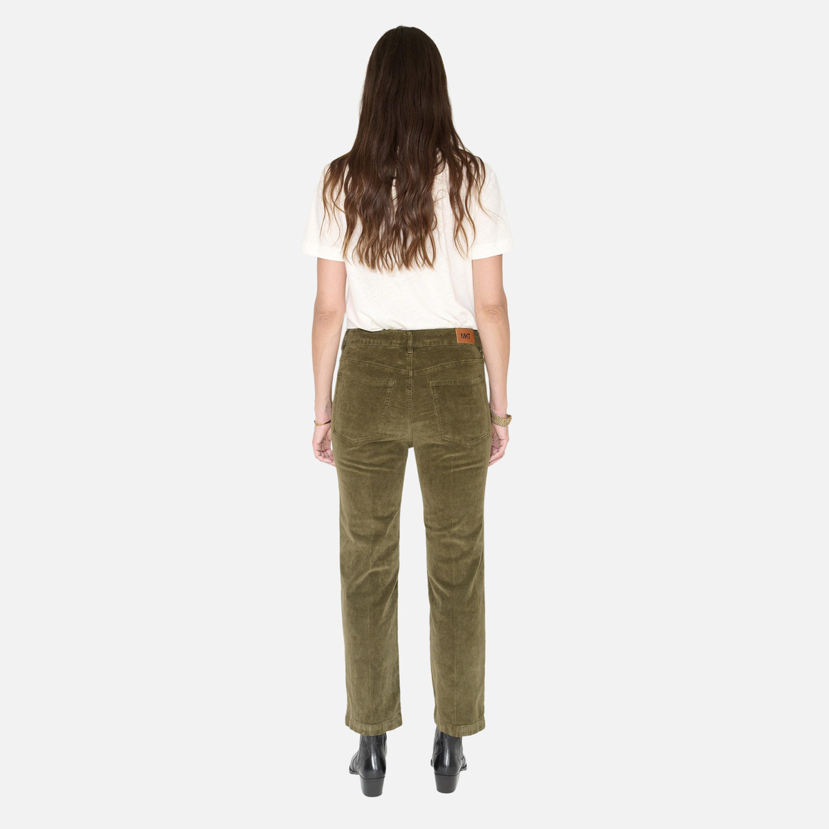 Pantalon THE LINDA VELVET kaki, MKT STUDIO
