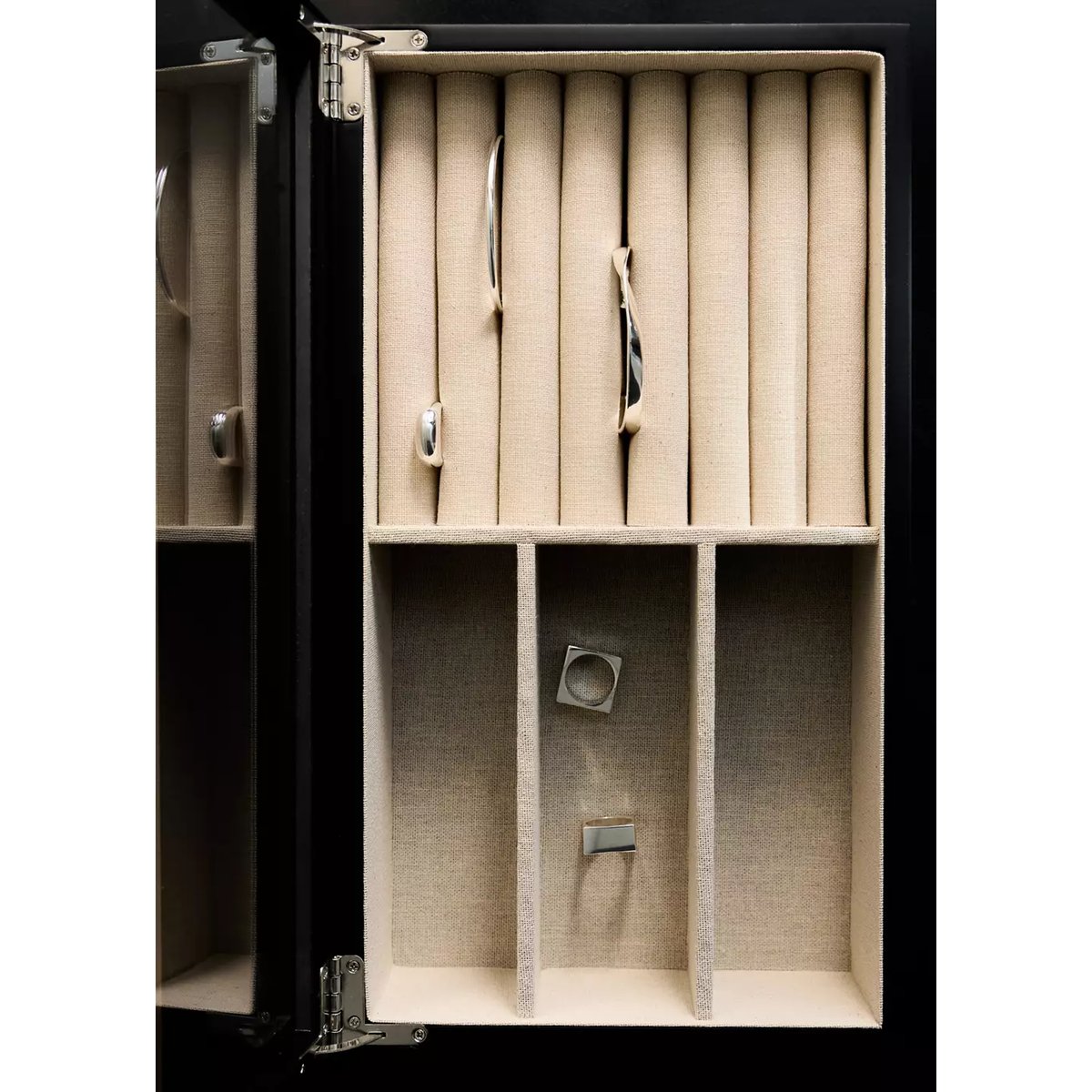 Boîte à bijoux en bois laqué noir, MANGO HOME
