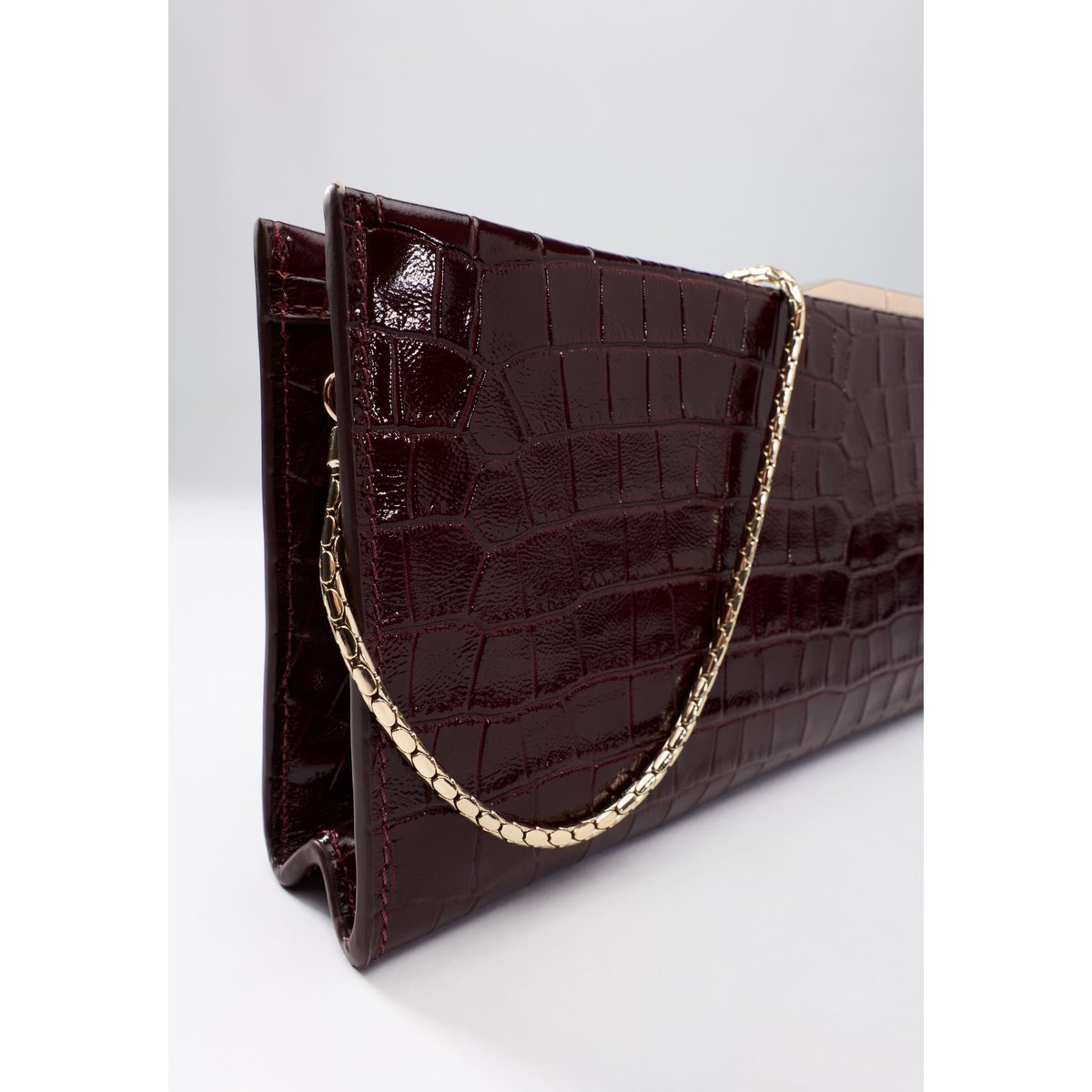 Pochette En Cuir Véritable Leonie bordeaux, GUESS