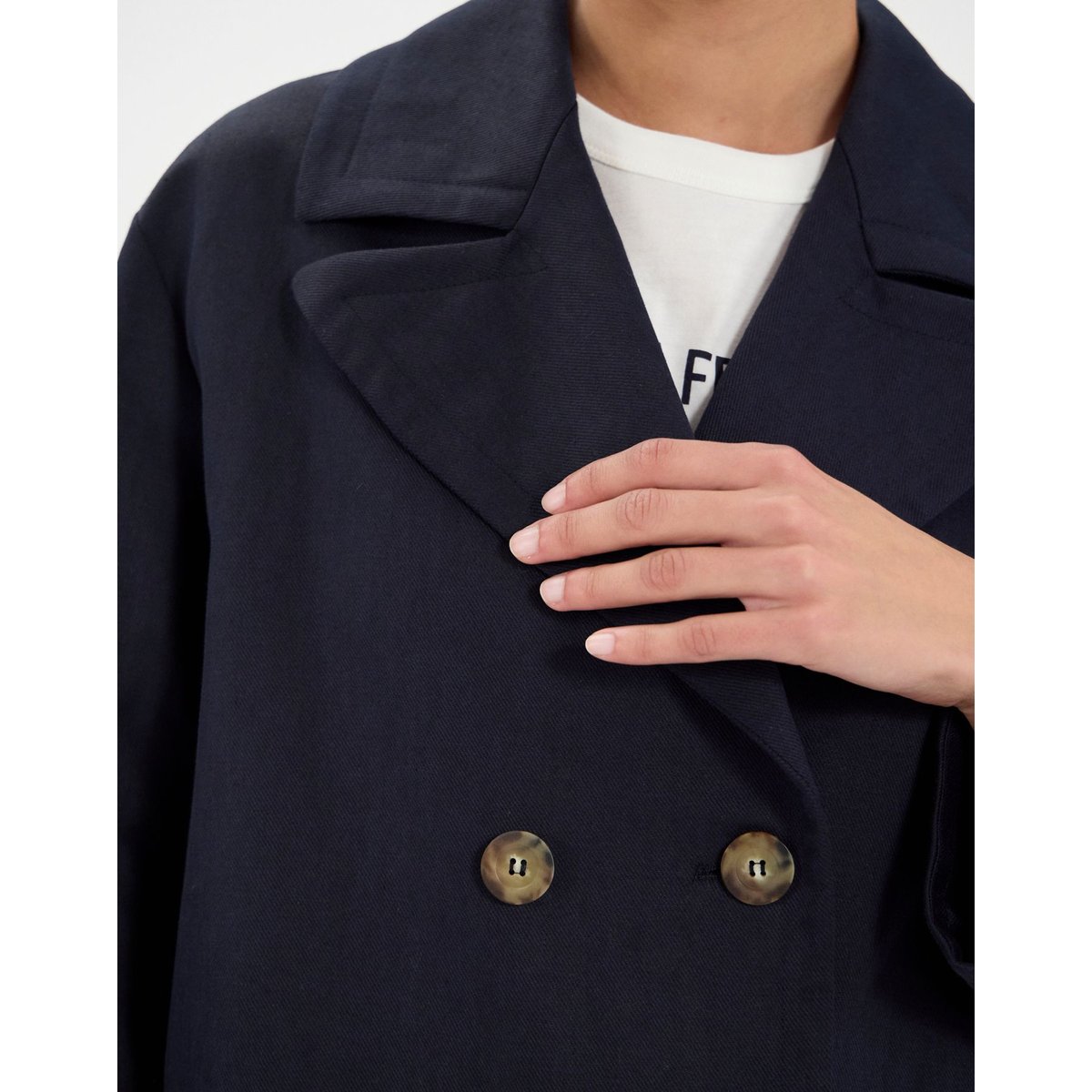Manteau Denise en coton mélangé marine blue navy, INES DE LA FRESSANGE PARIS