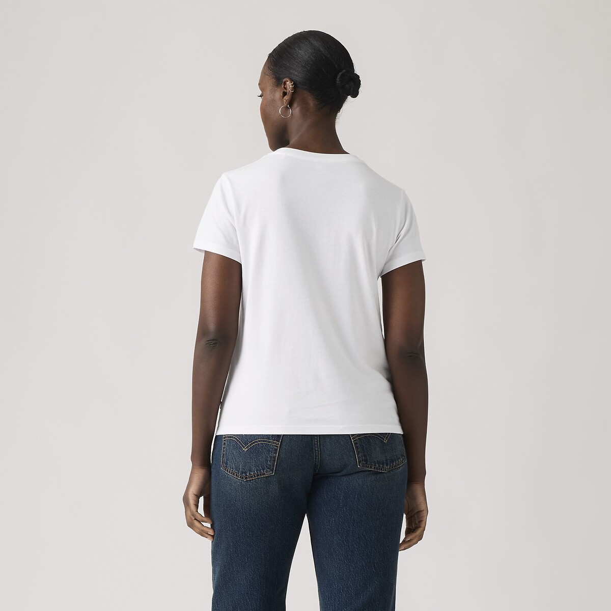Tshirt col rond manches courtes logo blanc, LEVI'S