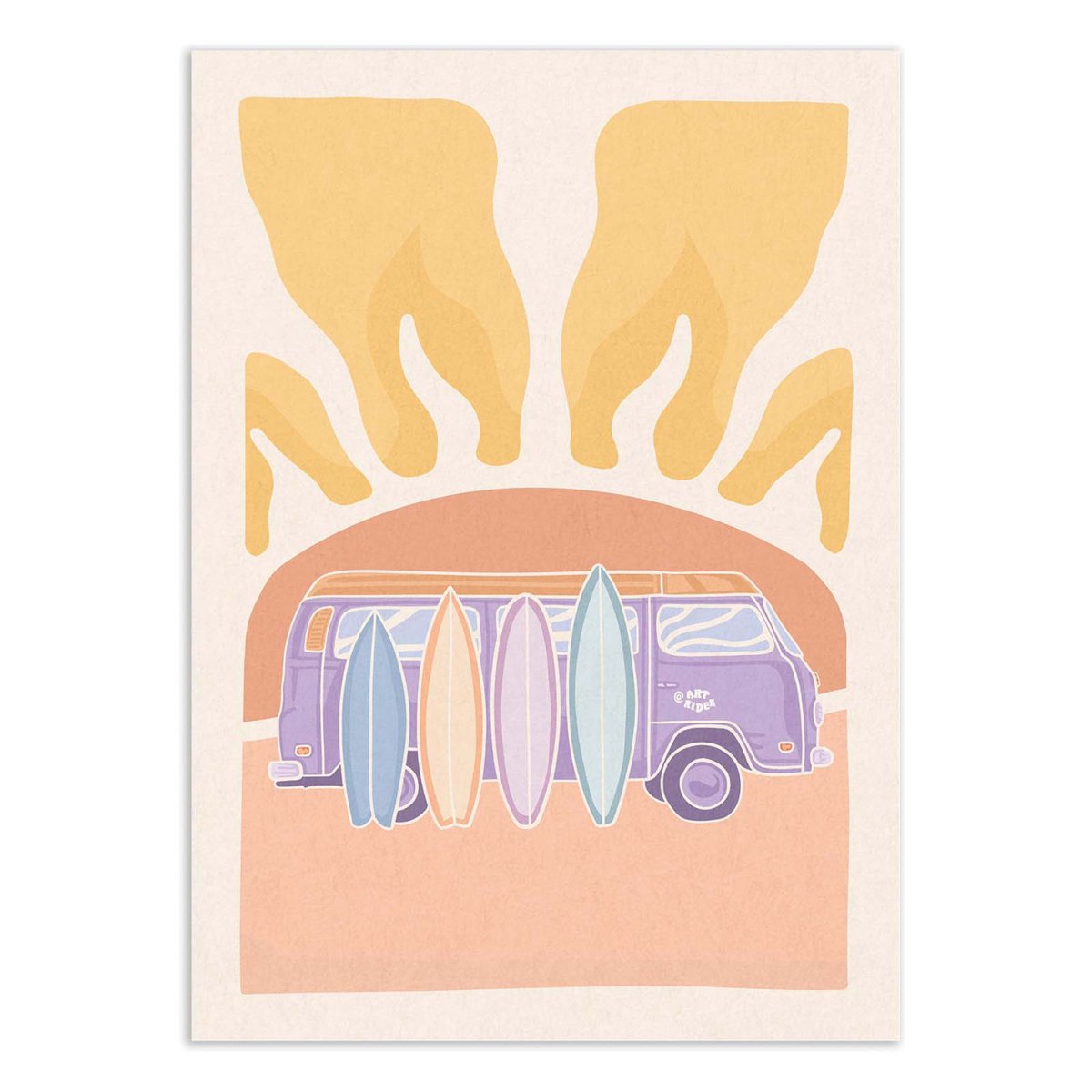 Affiche d'art - Van and sunset - Art Rider couleur unique, WALL EDITIONS