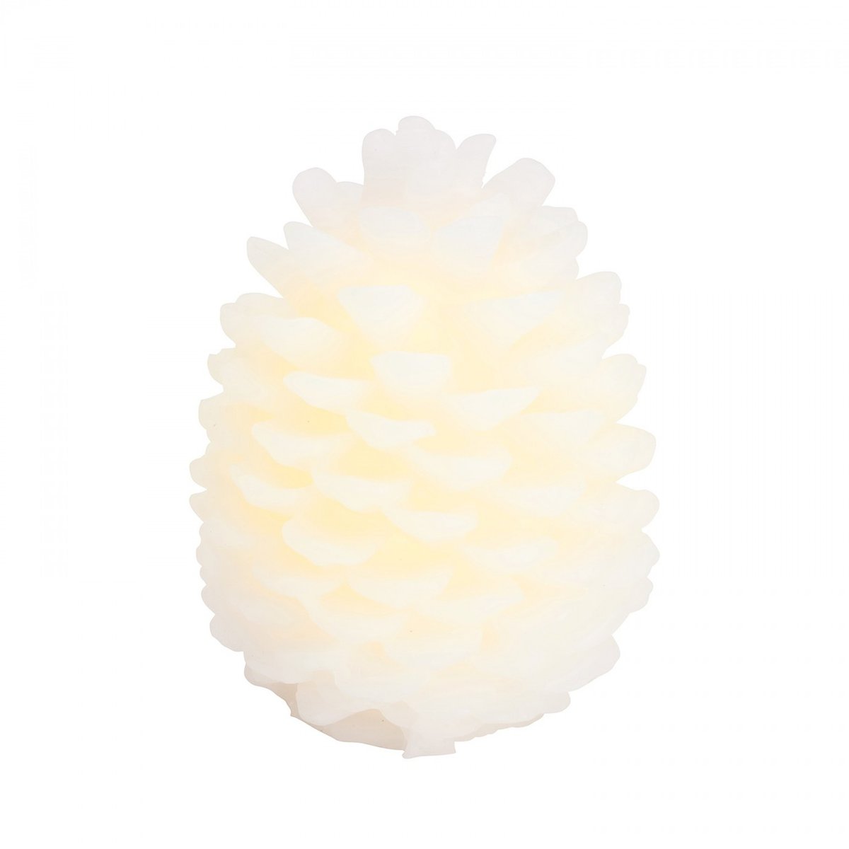 Pomme de pin LED H 14cm blanche, SIRIUS