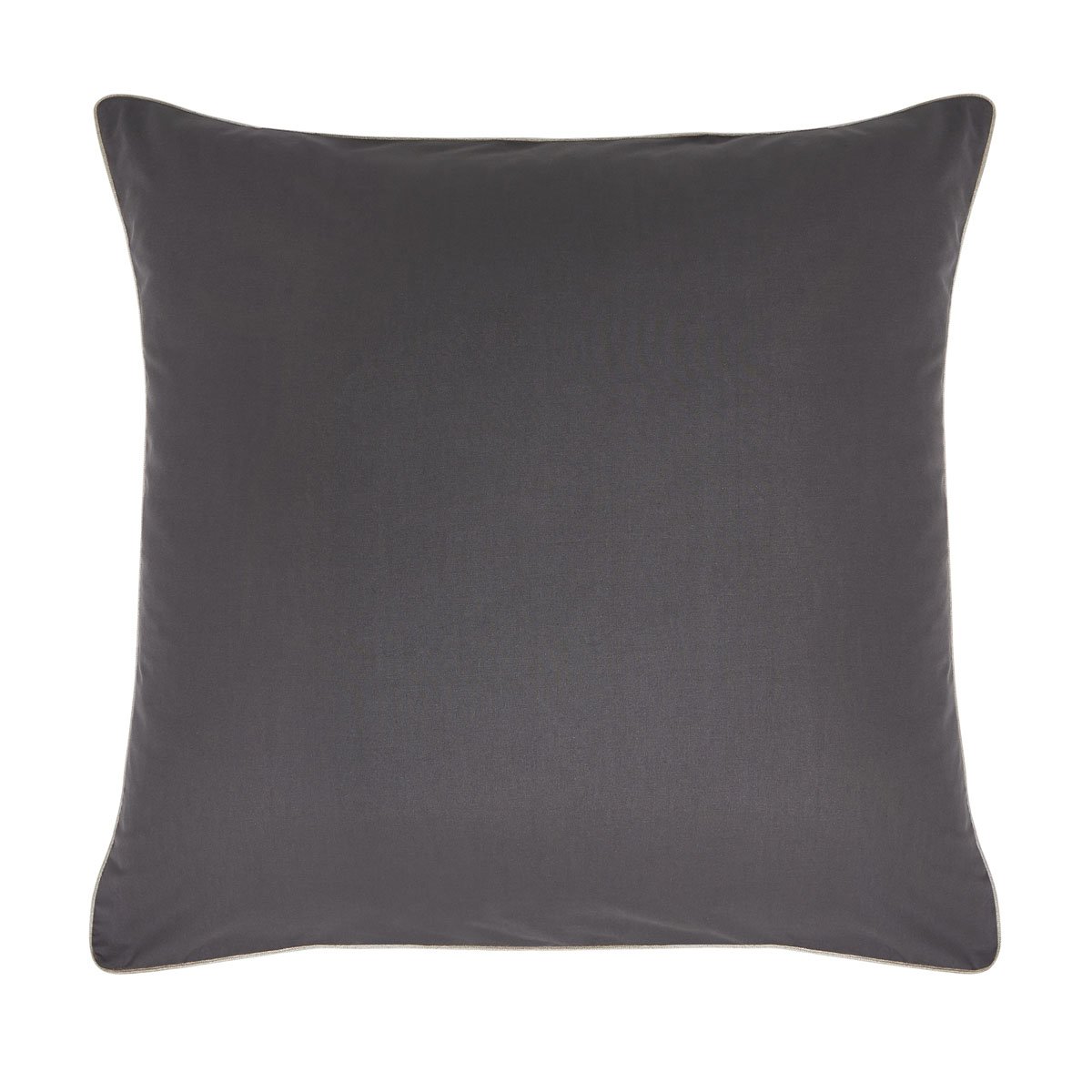 Lot de 2 taies d'oreiller unies en coton bio, ORAGE gris anthracite, A DEMAIN