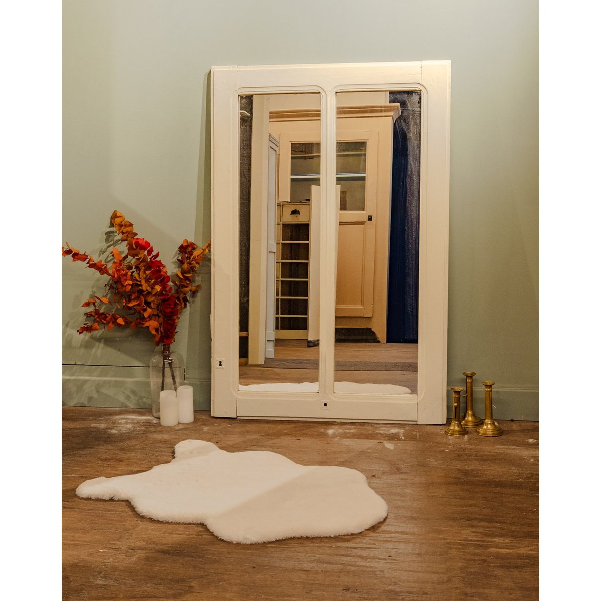 Miroir en bois Igor N°870 - Bon état beige, DEBONGOUT
