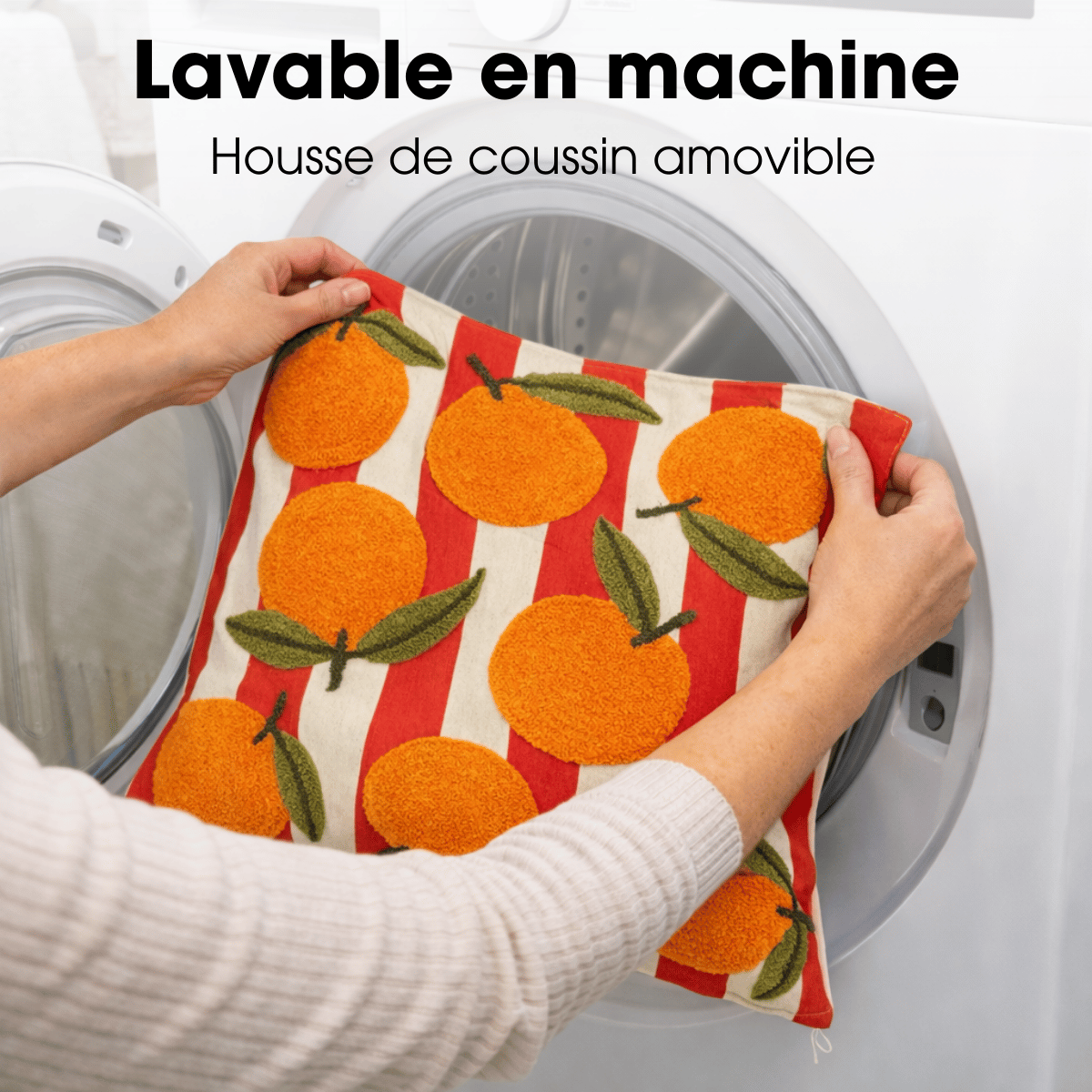 Coussin décoratif orange, MICA DECORATIONS