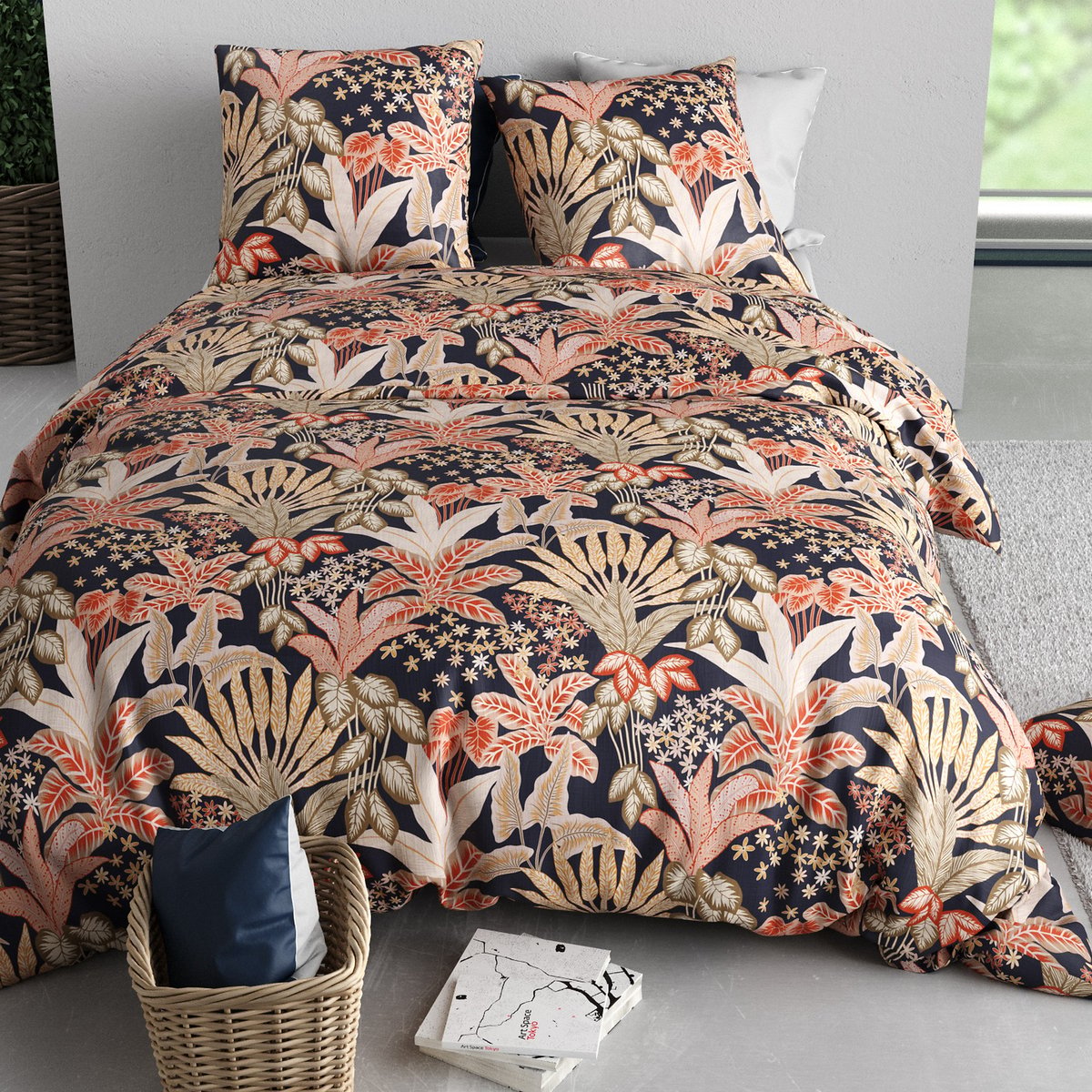 Parure de lit - Housse de couette + taie 100% Coton 57 fils multicolore, EDEN